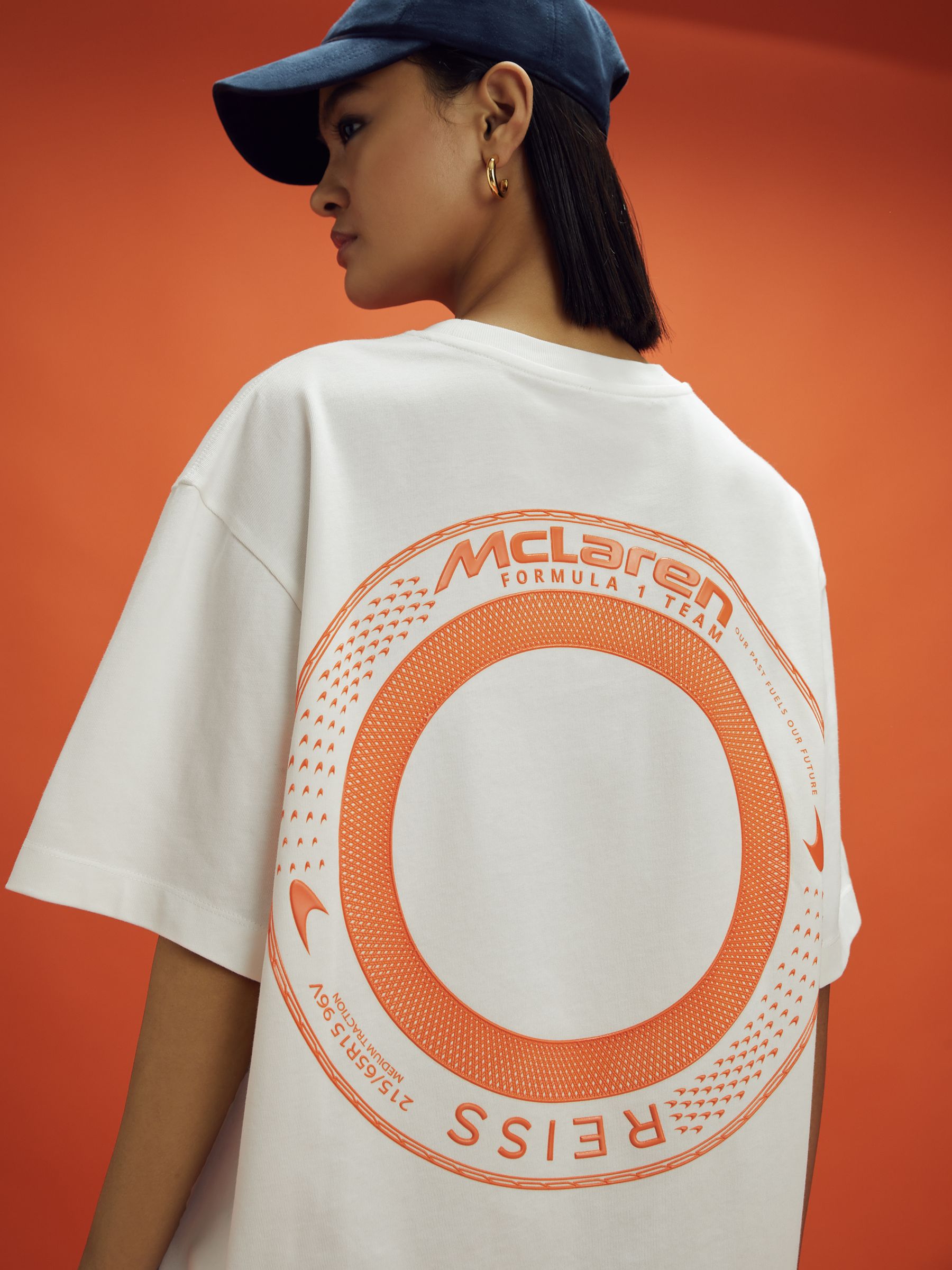 McLaren F1 Oversized Cotton Crew Neck T-Shirt in White - Image 9 of 11