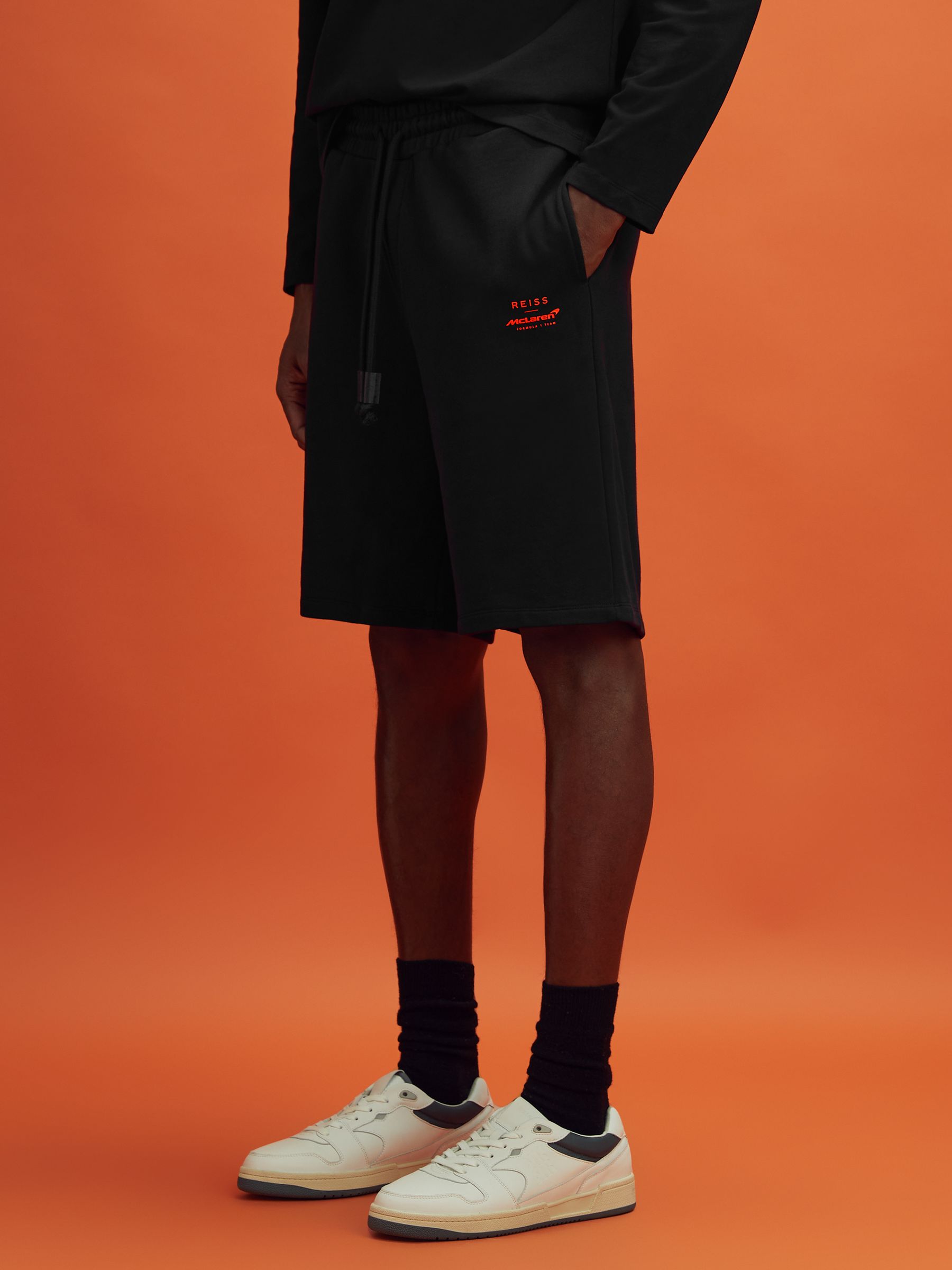 McLaren F1 Cotton Drawstring Shorts in Black - Image 1 of 7