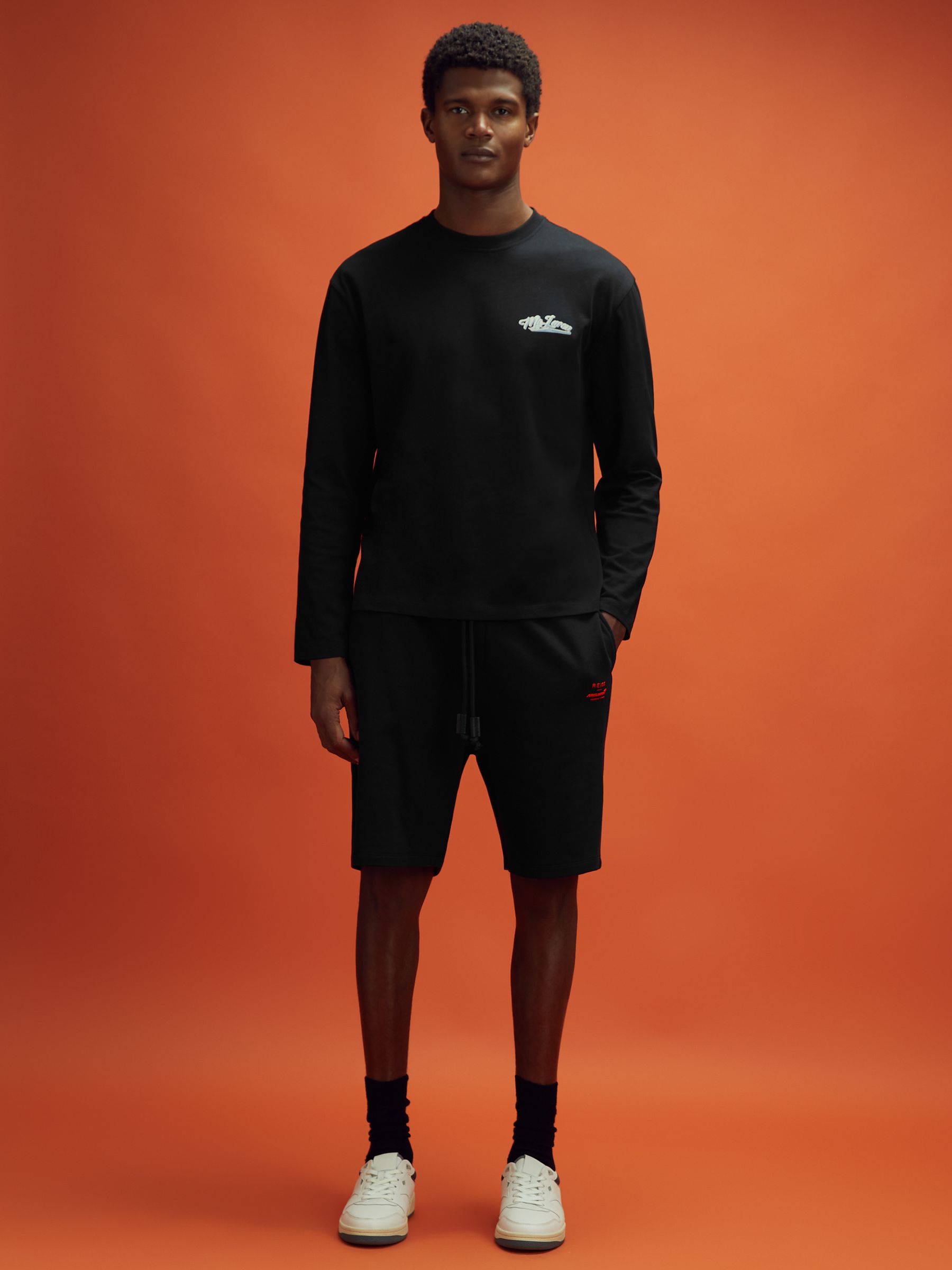McLaren F1 Cotton Drawstring Shorts in Black - Image 3 of 7