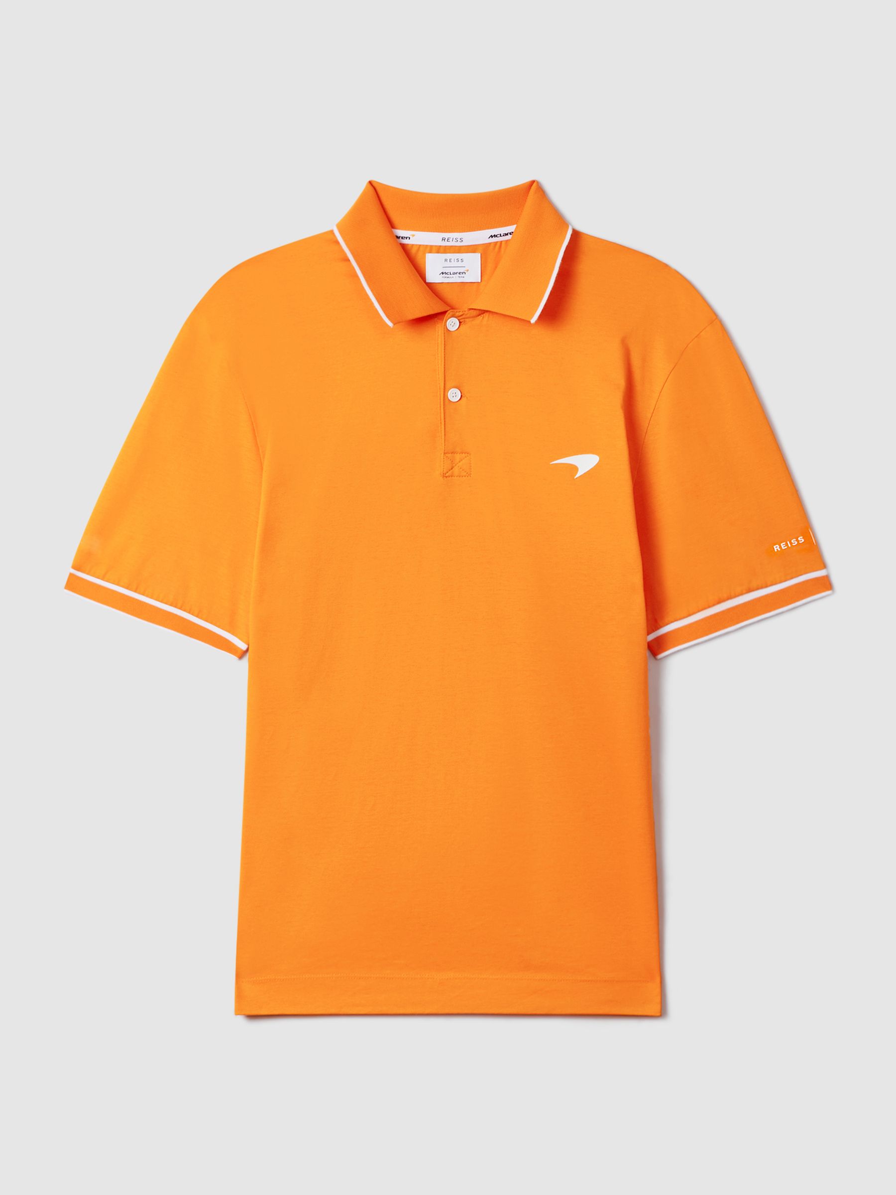 McLaren F1 Mercerised Cotton Polo Shirt in Papaya - Image 2 of 7