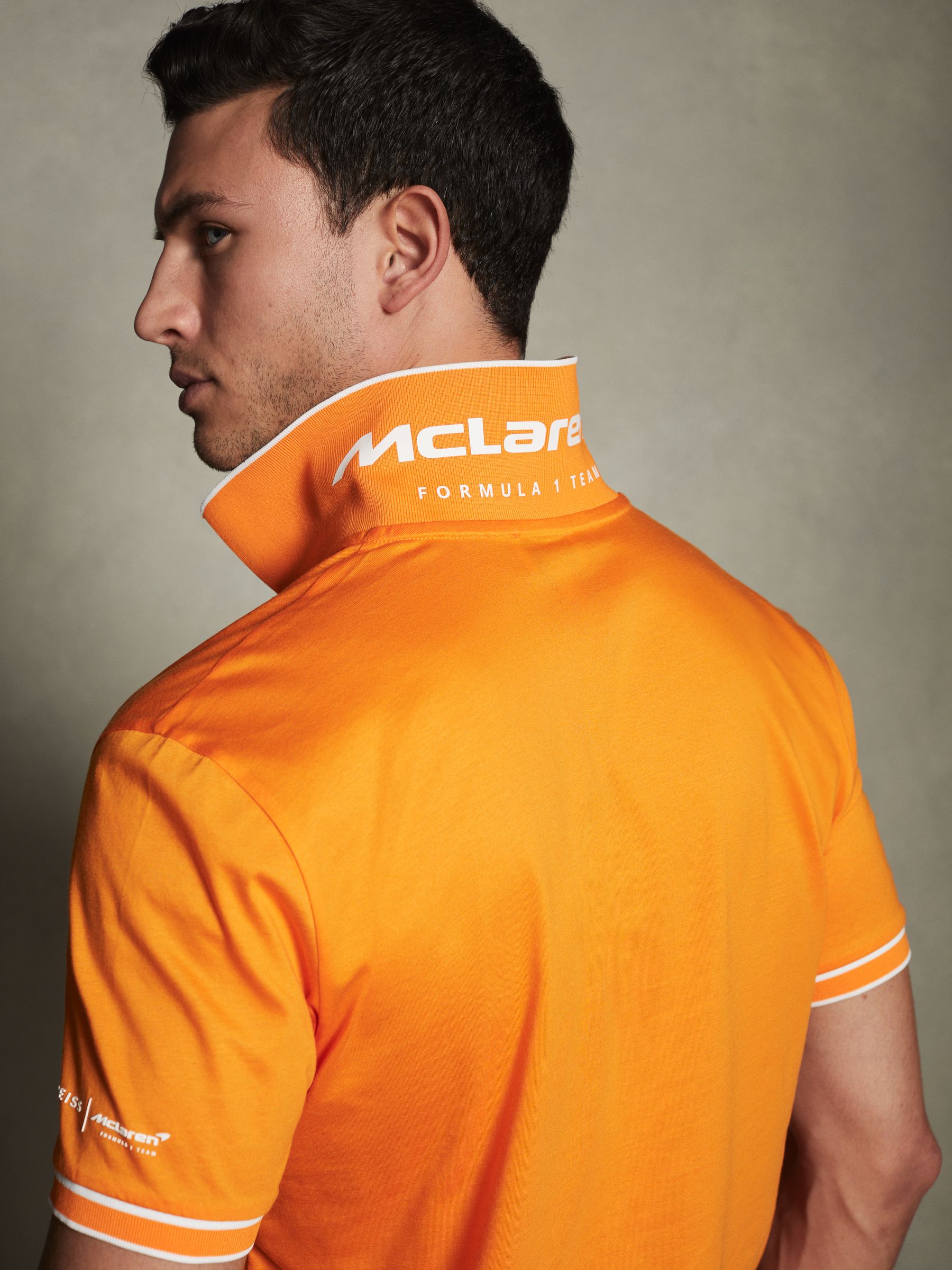 McLaren F1 Mercerised Cotton Polo Shirt in Papaya - Image 4 of 7