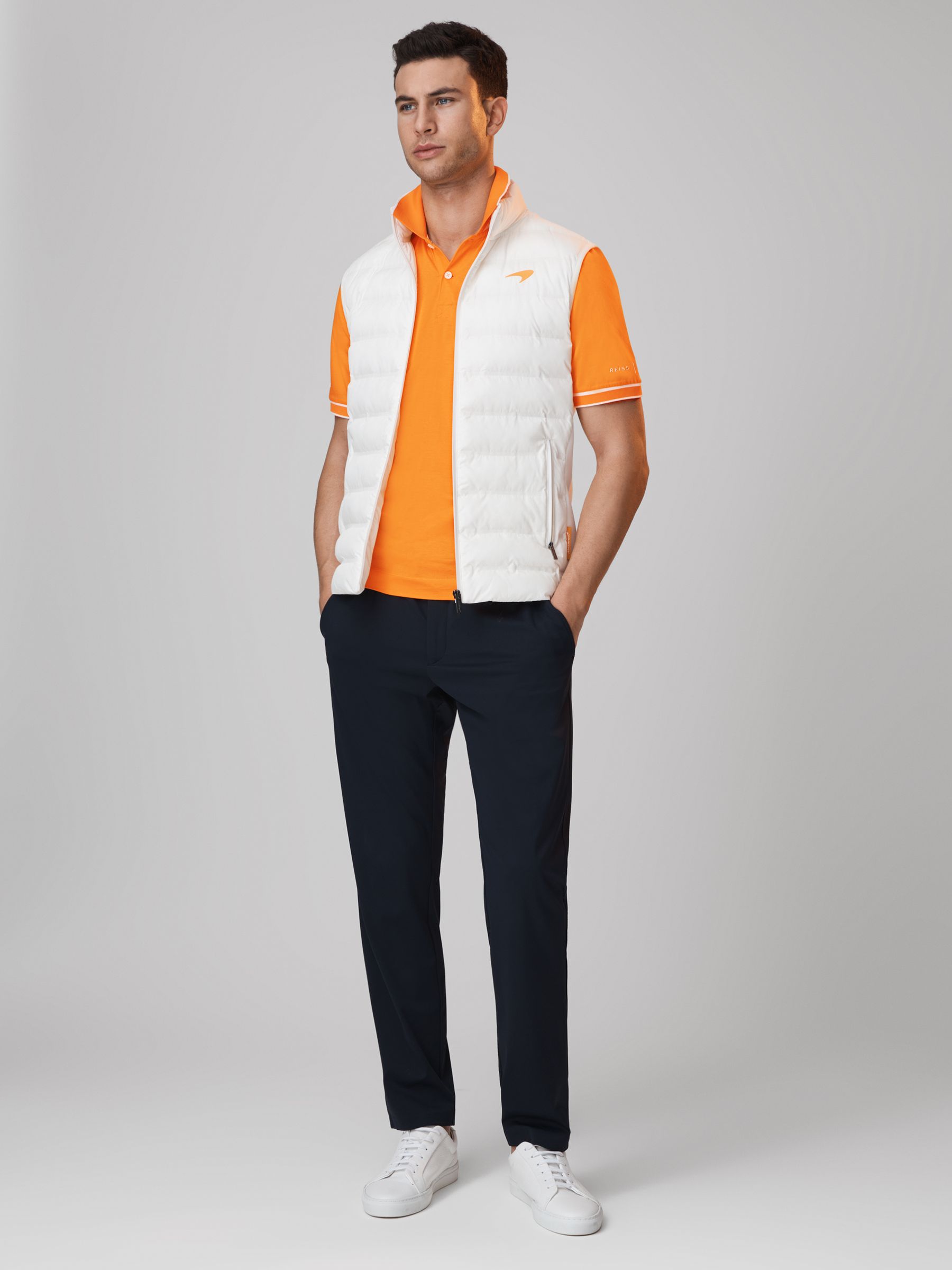 McLaren F1 Mercerised Cotton Polo Shirt in Papaya - Image 7 of 7