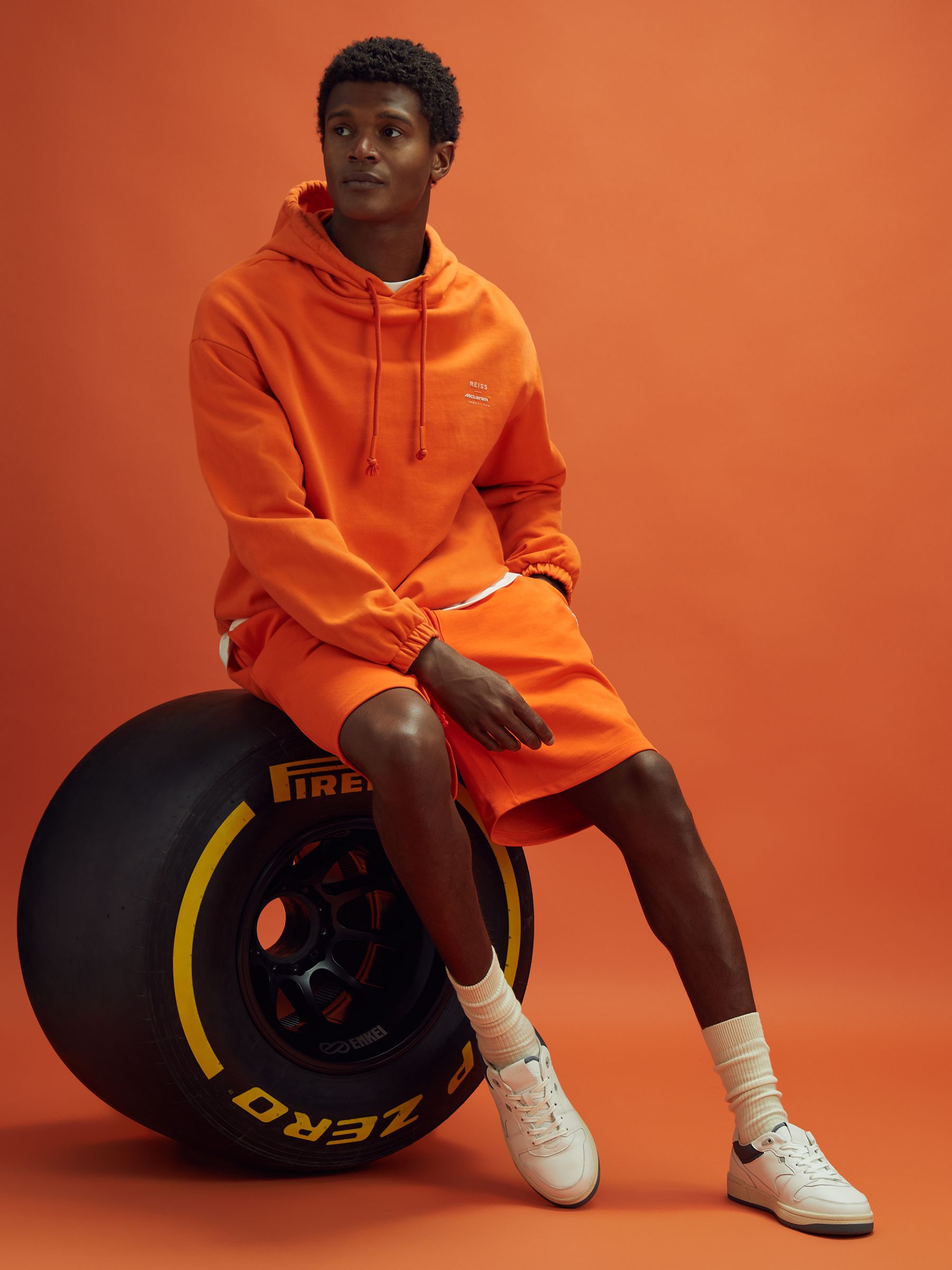 McLaren F1 Cotton Drawstring Shorts in Papaya - Image 1 of 7