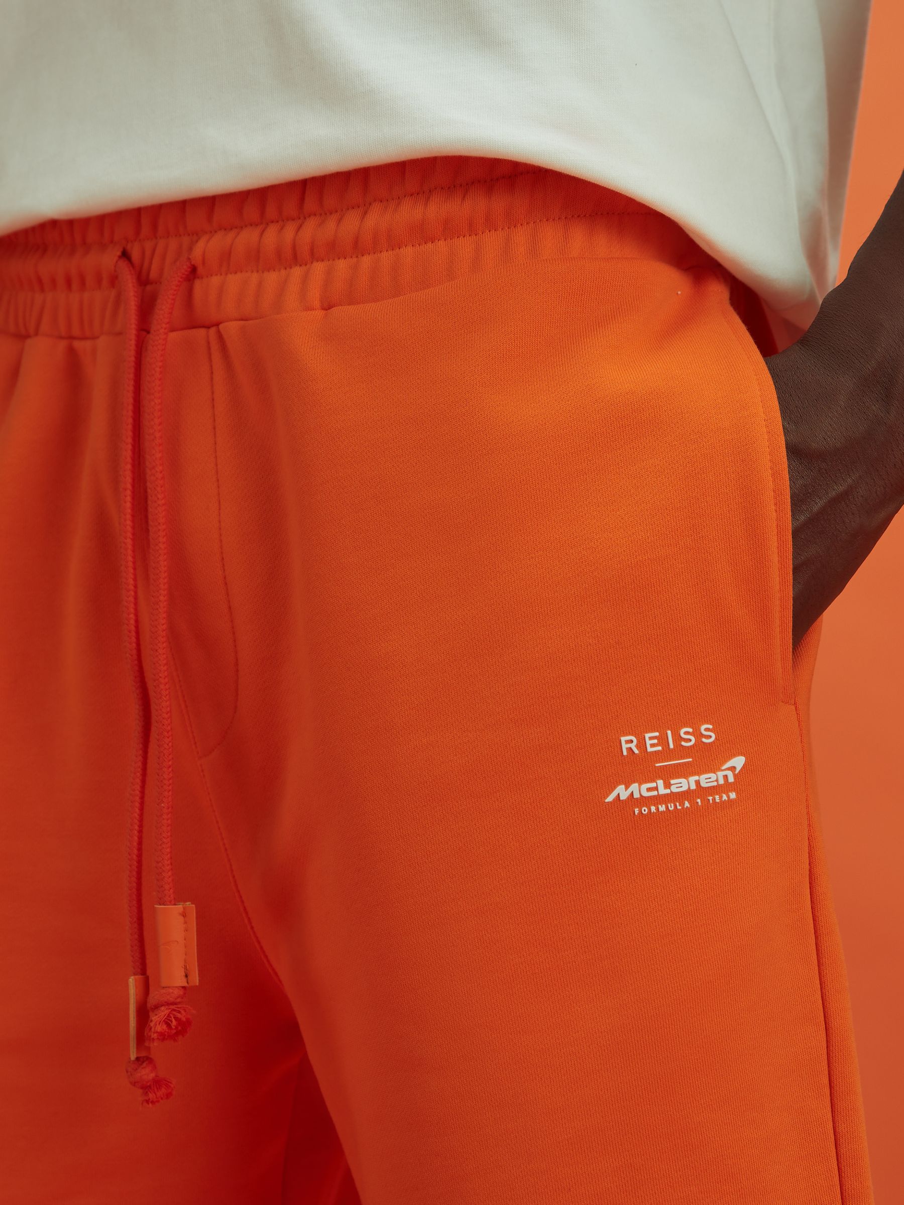 McLaren F1 Cotton Drawstring Shorts in Papaya - Image 4 of 7