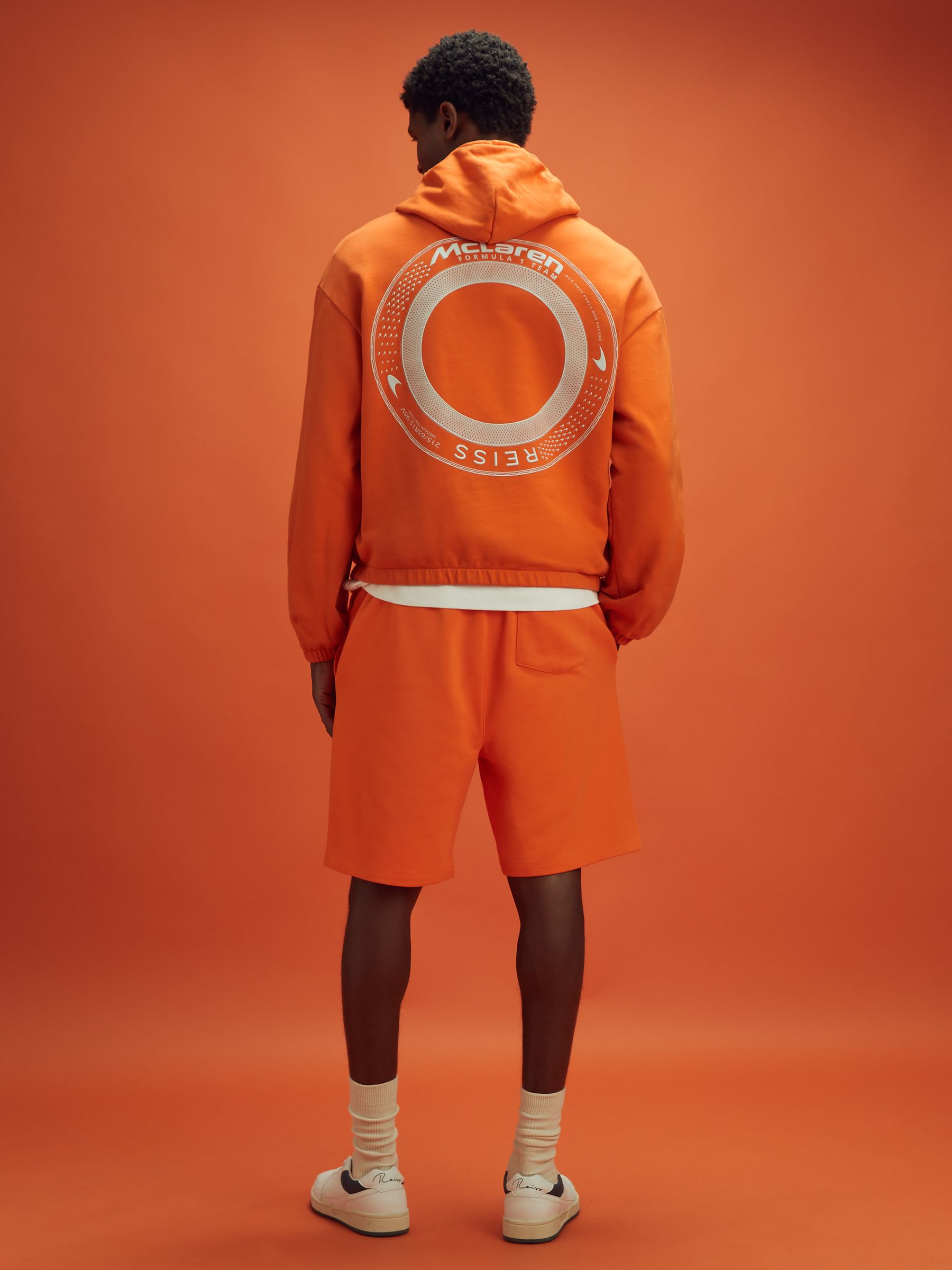 McLaren F1 Cotton Drawstring Shorts in Papaya - Image 5 of 7