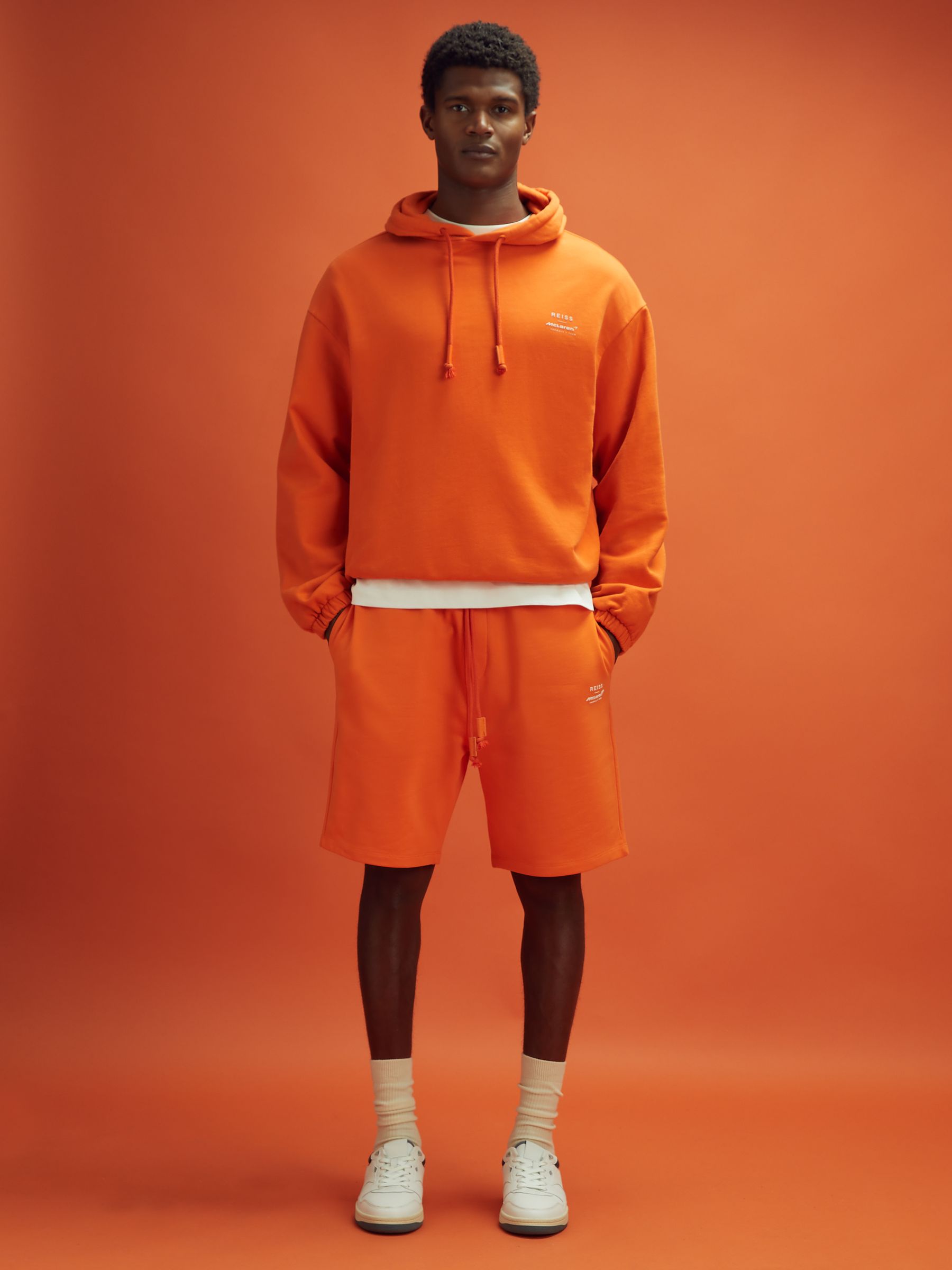 McLaren F1 Cotton Drawstring Shorts in Papaya - Image 6 of 7