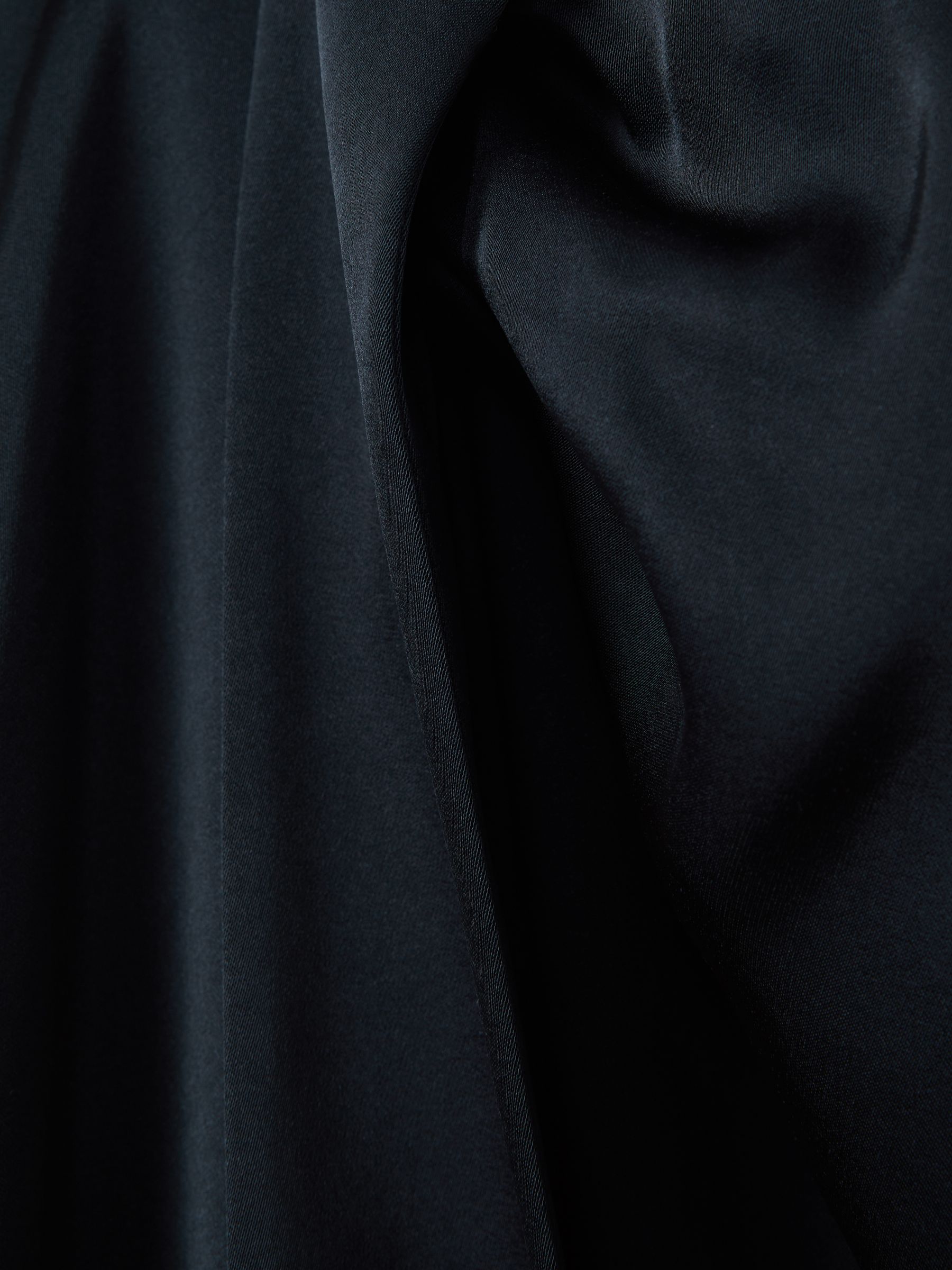 High Rise Wrap Midi Skirt in Navy - Image 6 of 6