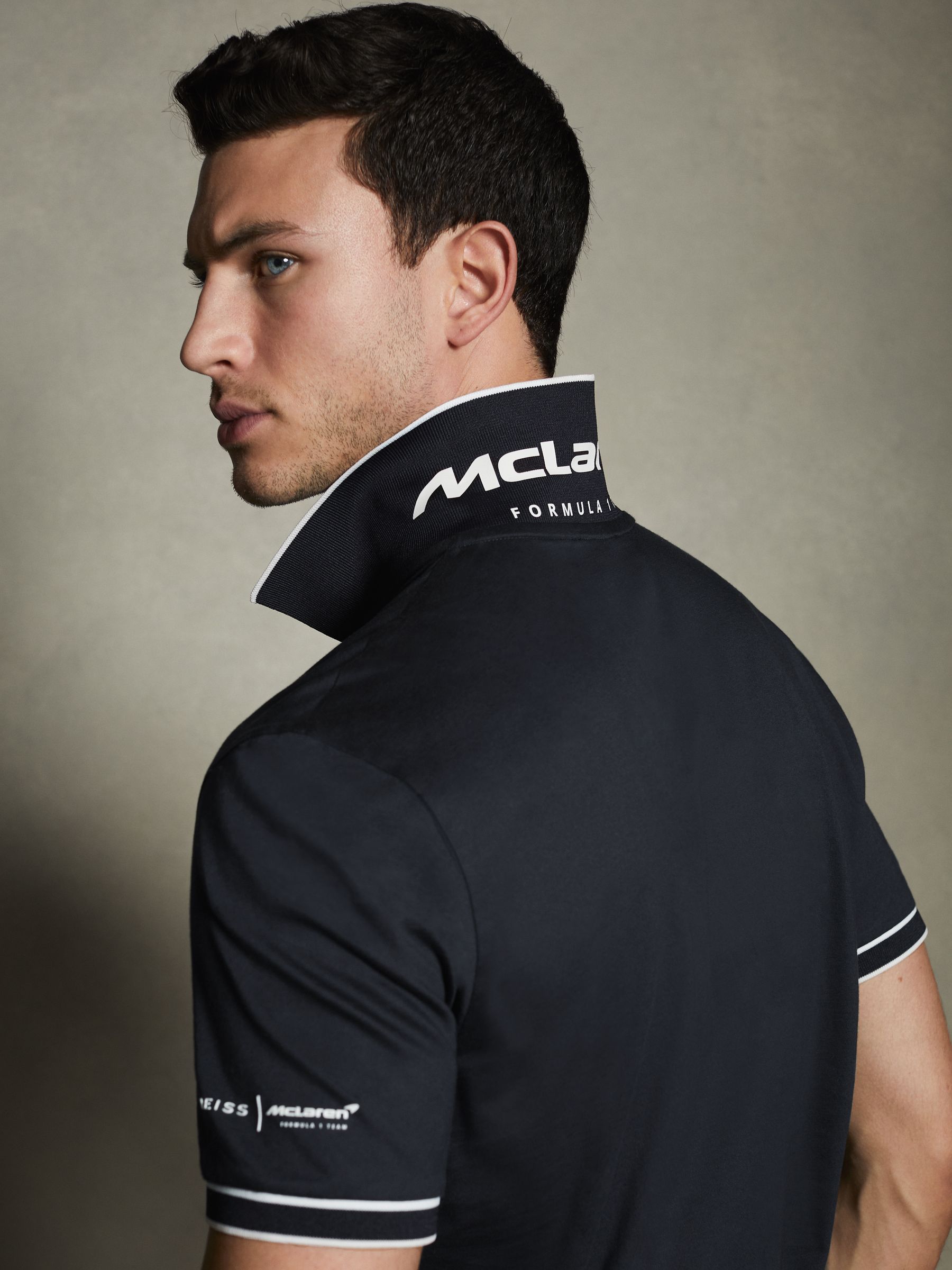 McLaren F1 Mercerised Cotton Polo Shirt in Navy - Image 1 of 7