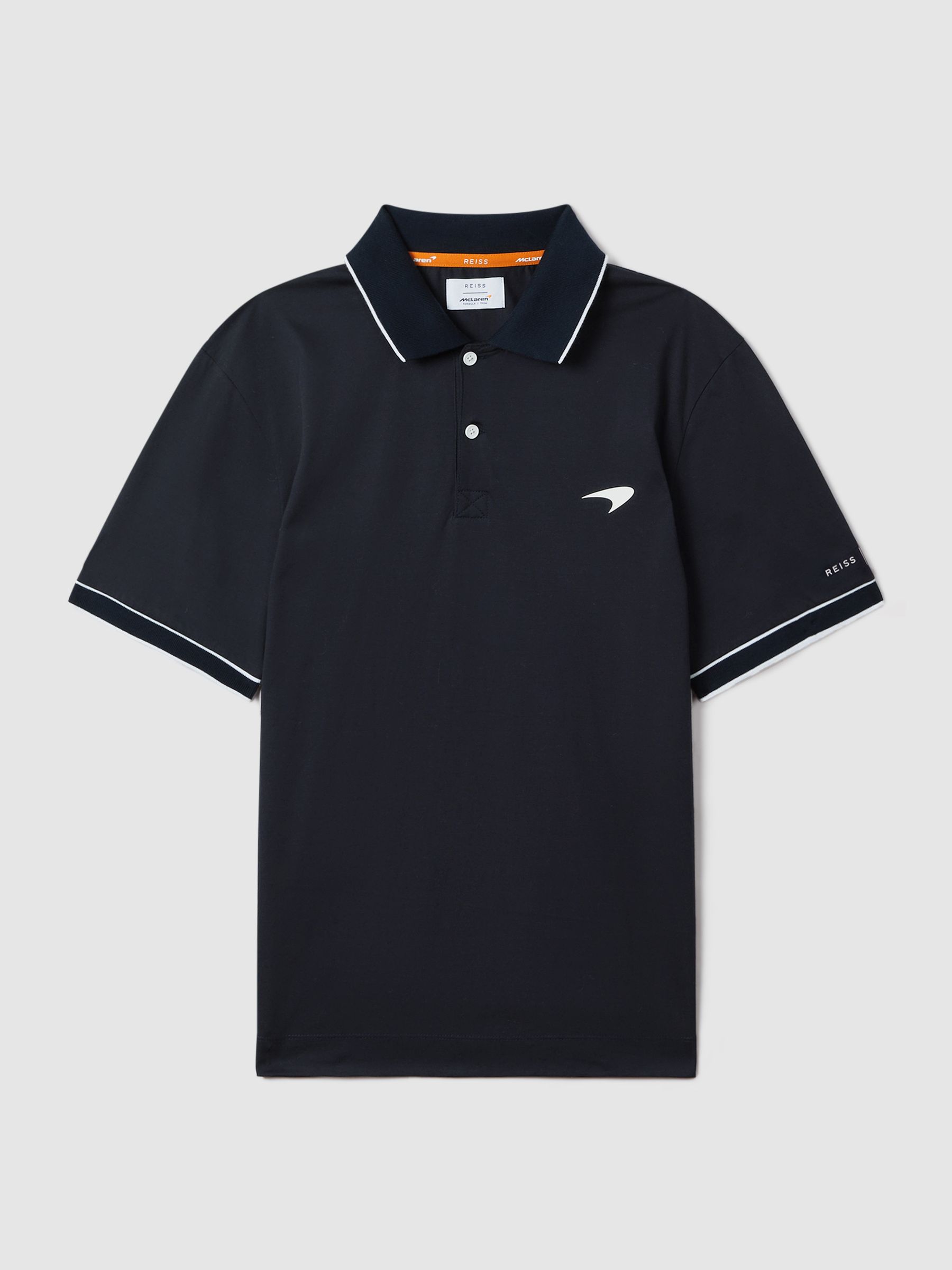 McLaren F1 Mercerised Cotton Polo Shirt in Navy - Image 2 of 7