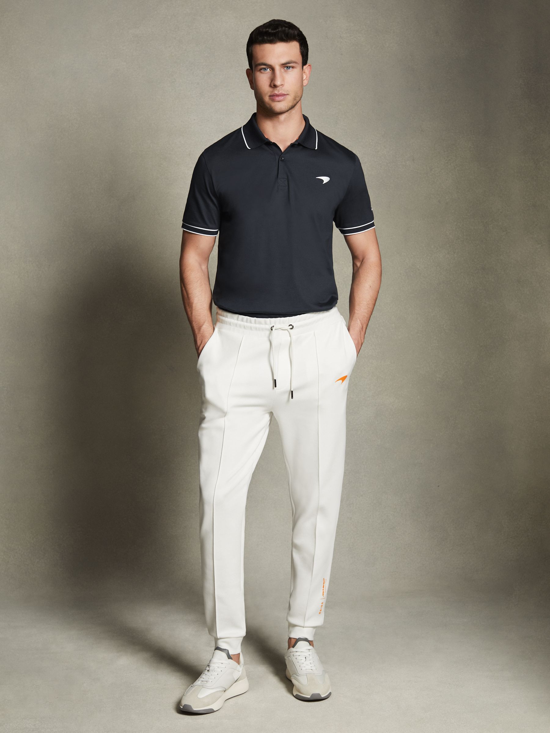 McLaren F1 Mercerised Cotton Polo Shirt in Navy - Image 4 of 7