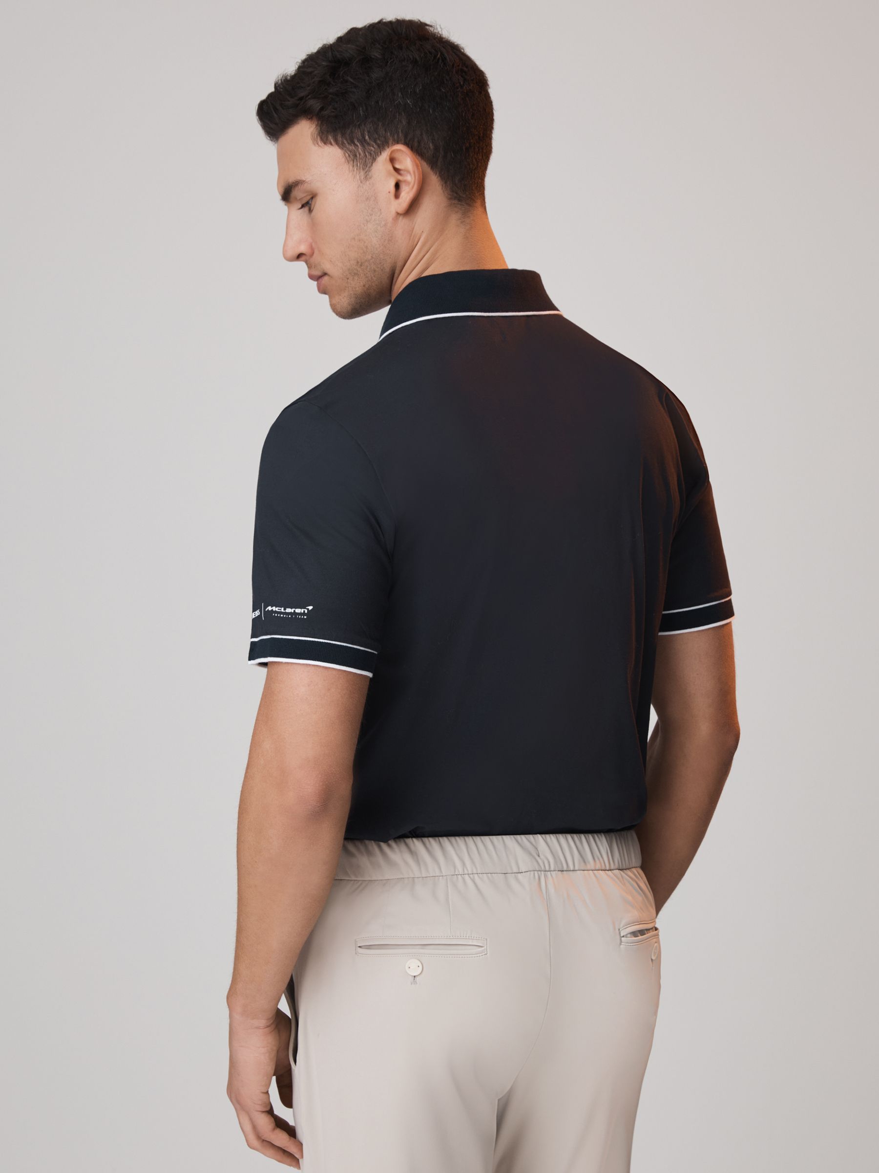 McLaren F1 Mercerised Cotton Polo Shirt in Navy - Image 5 of 7