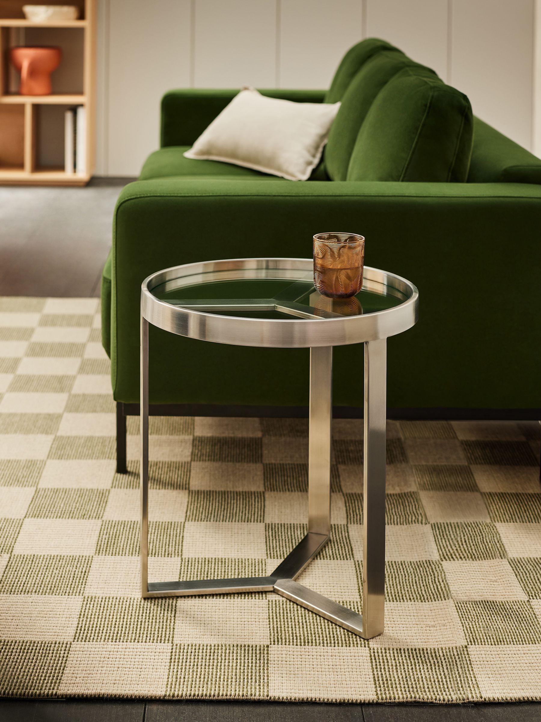 Aula Side Table in Brushed Steel - Image 1 of 3