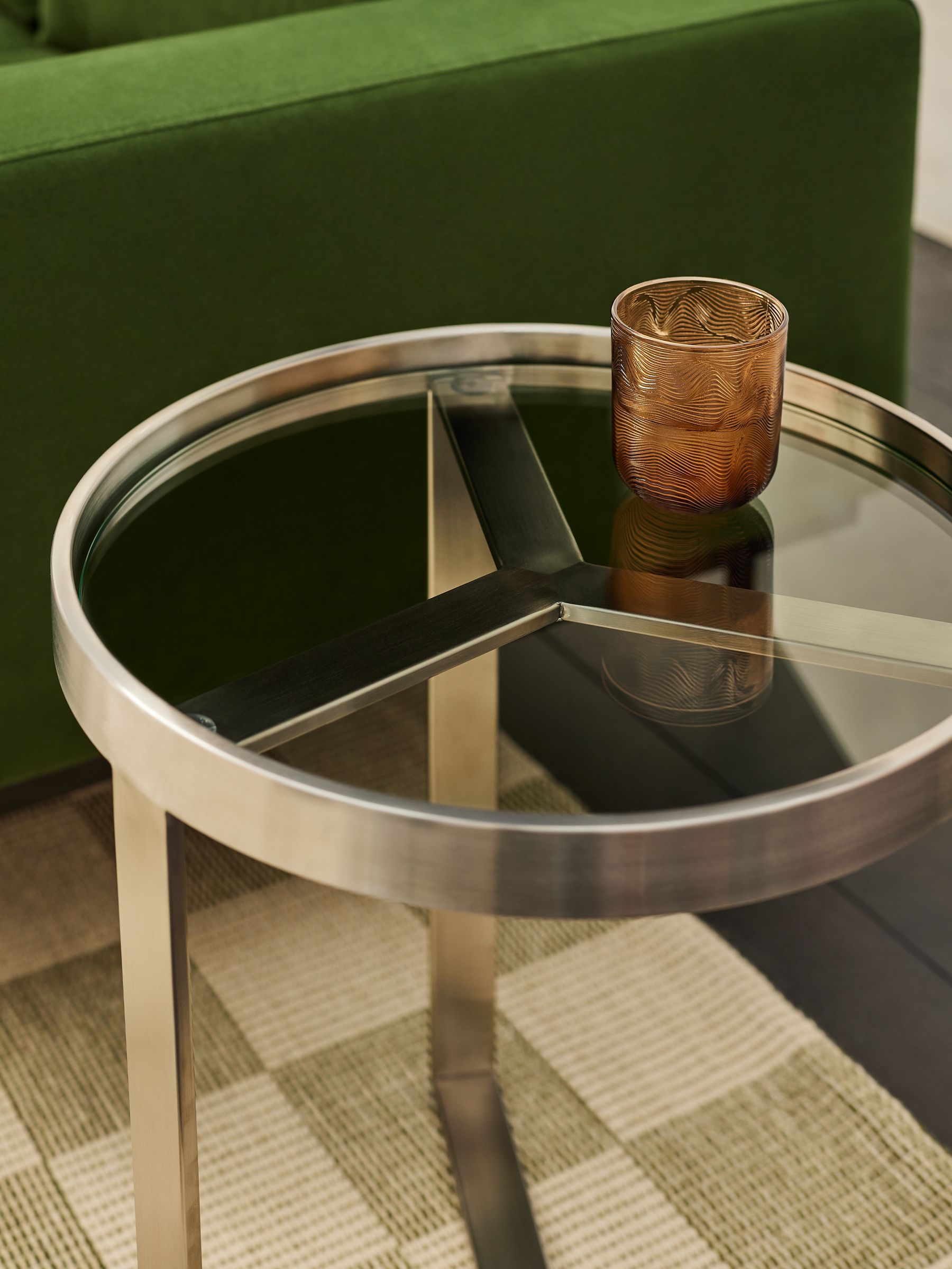 Aula Side Table in Brushed Steel - Image 2 of 3