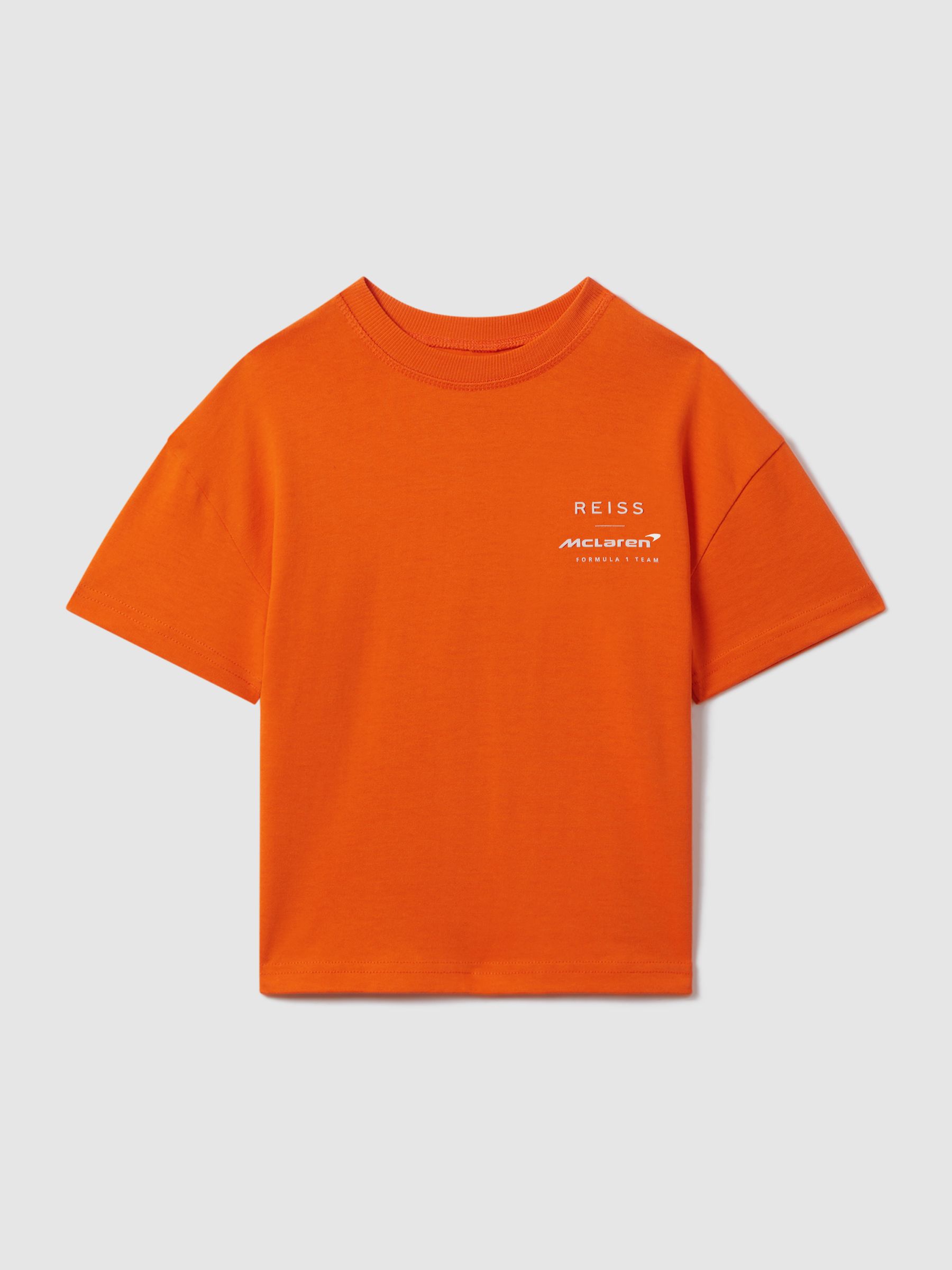 9-13 yrs McLaren F1 Oversized Cotton Crew Neck T-Shirt in Papaya - Image 2 of 10
