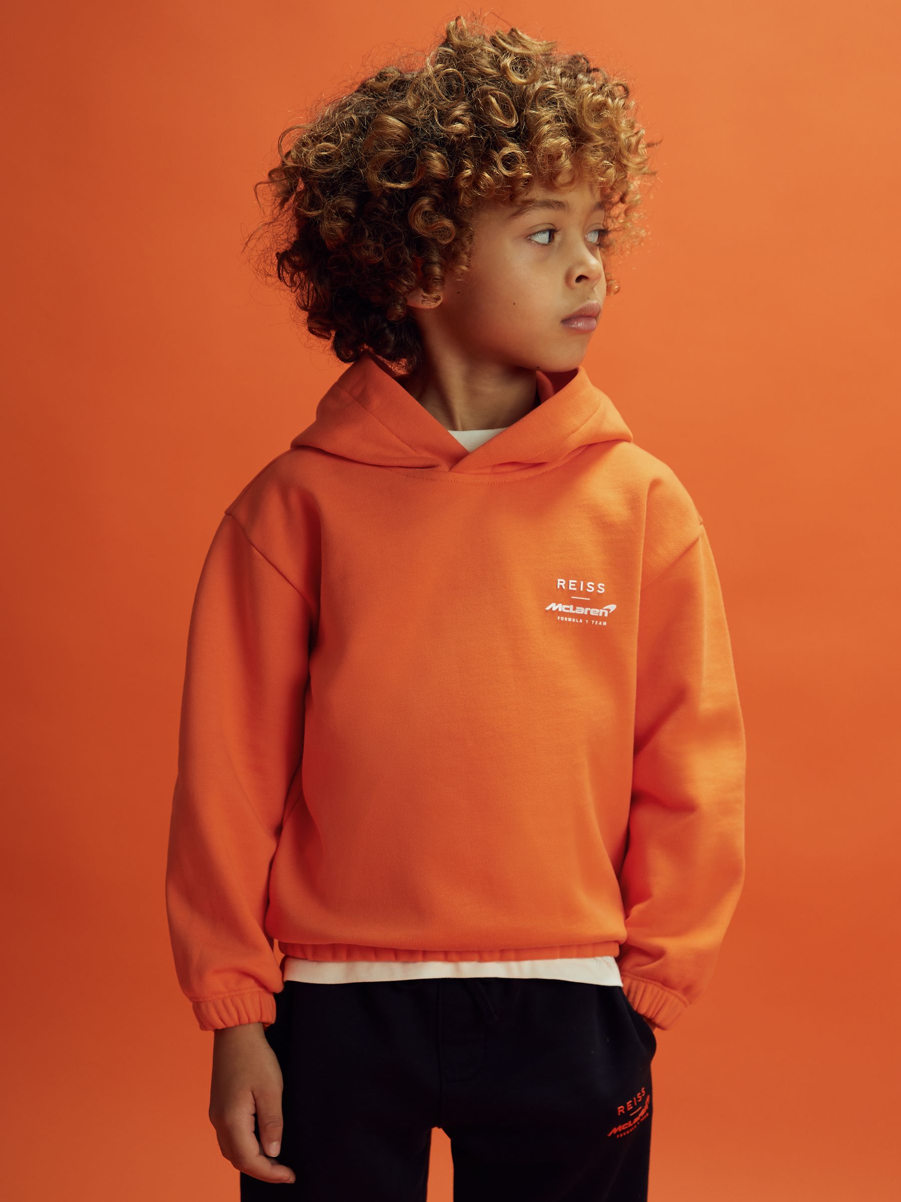 9-13 yrs McLaren F1 Elasticated Cotton Hoodie in Papaya - Image 7 of 9