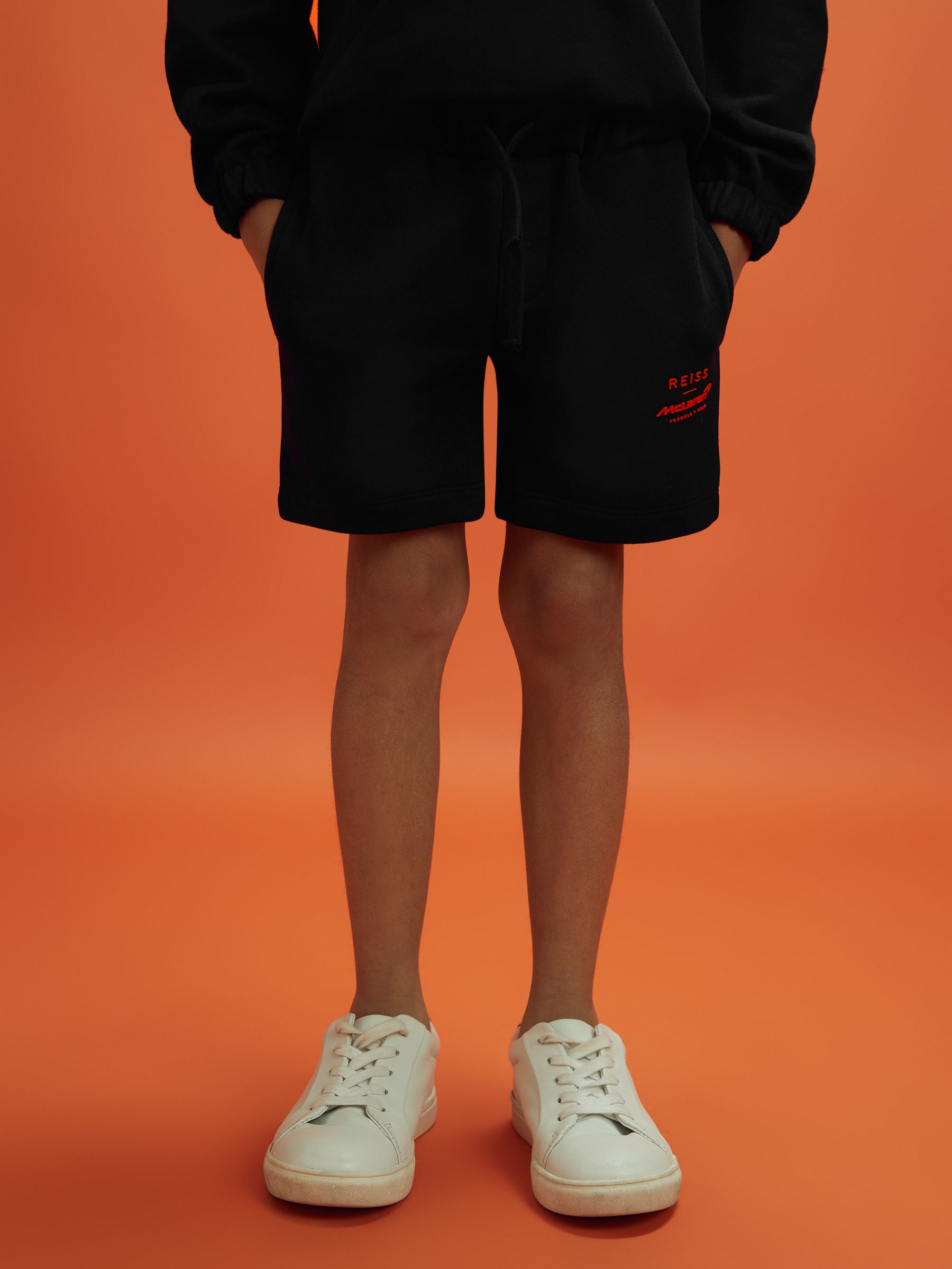 9-13 yrs McLaren F1 Cotton Drawstring Shorts in Black - Image 1 of 7 9-13 yrs McLaren F1 Cotton Drawstring Shorts in Black - Image 1 of 7