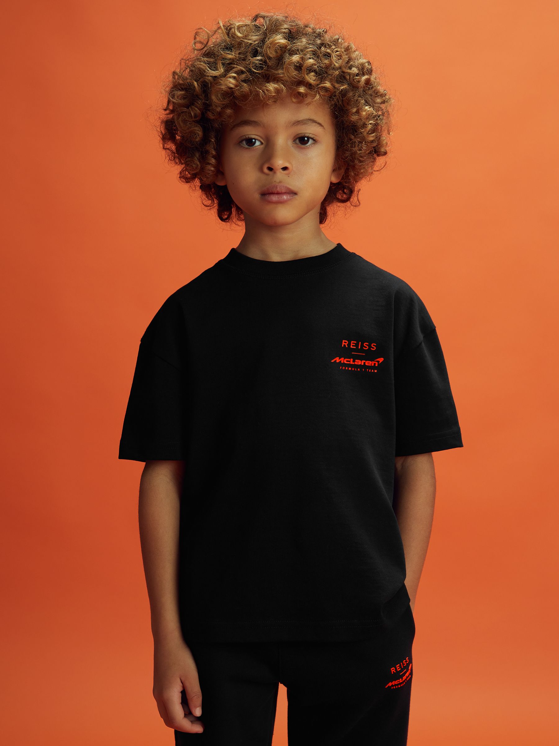 3-9 yrs McLaren F1 Oversized Cotton Crew Neck T-Shirt in Black - Image 1 of 10