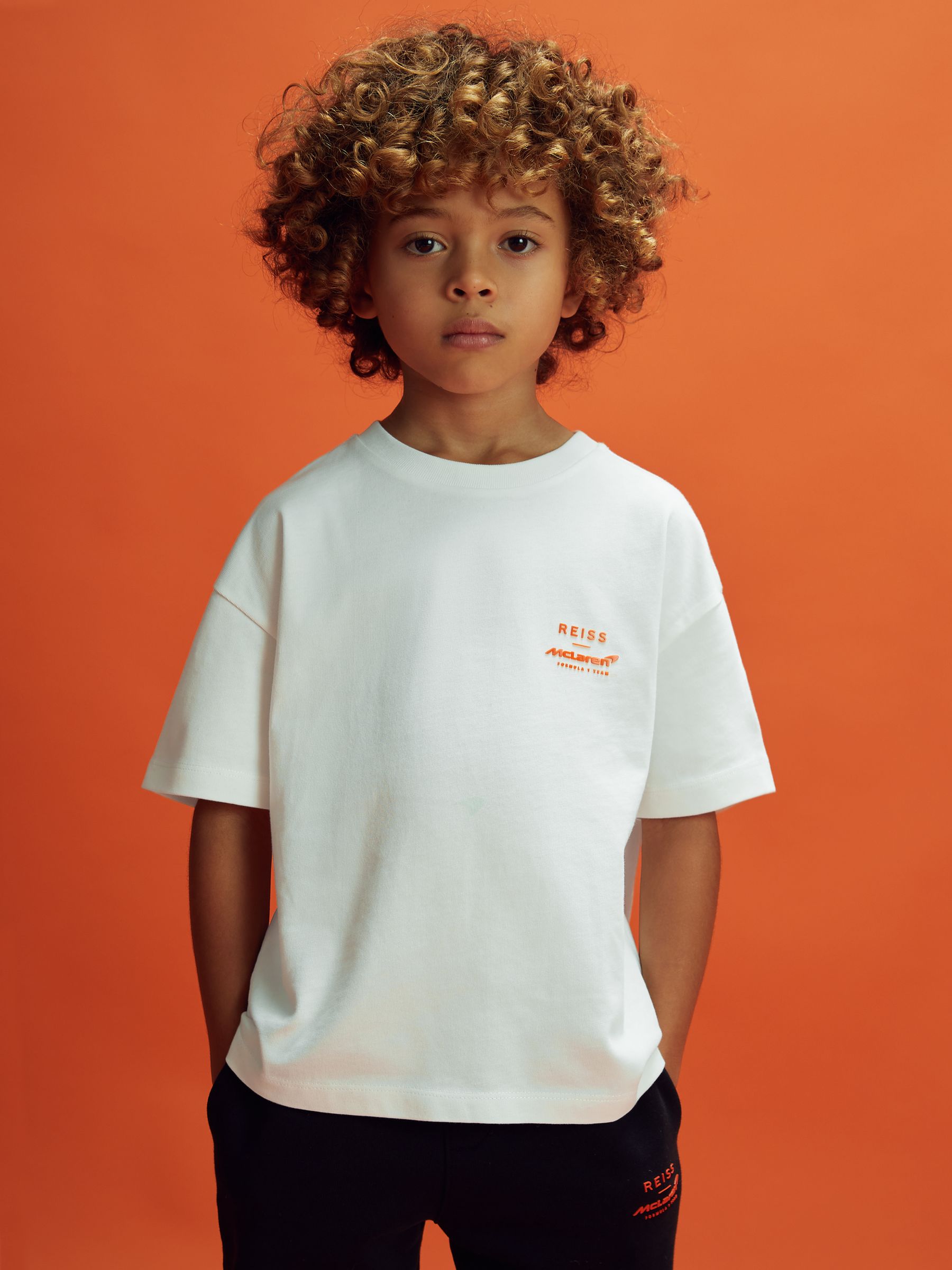 3-9 yrs McLaren F1 Oversized Cotton Crew Neck T-Shirt in White - Image 1 of 9