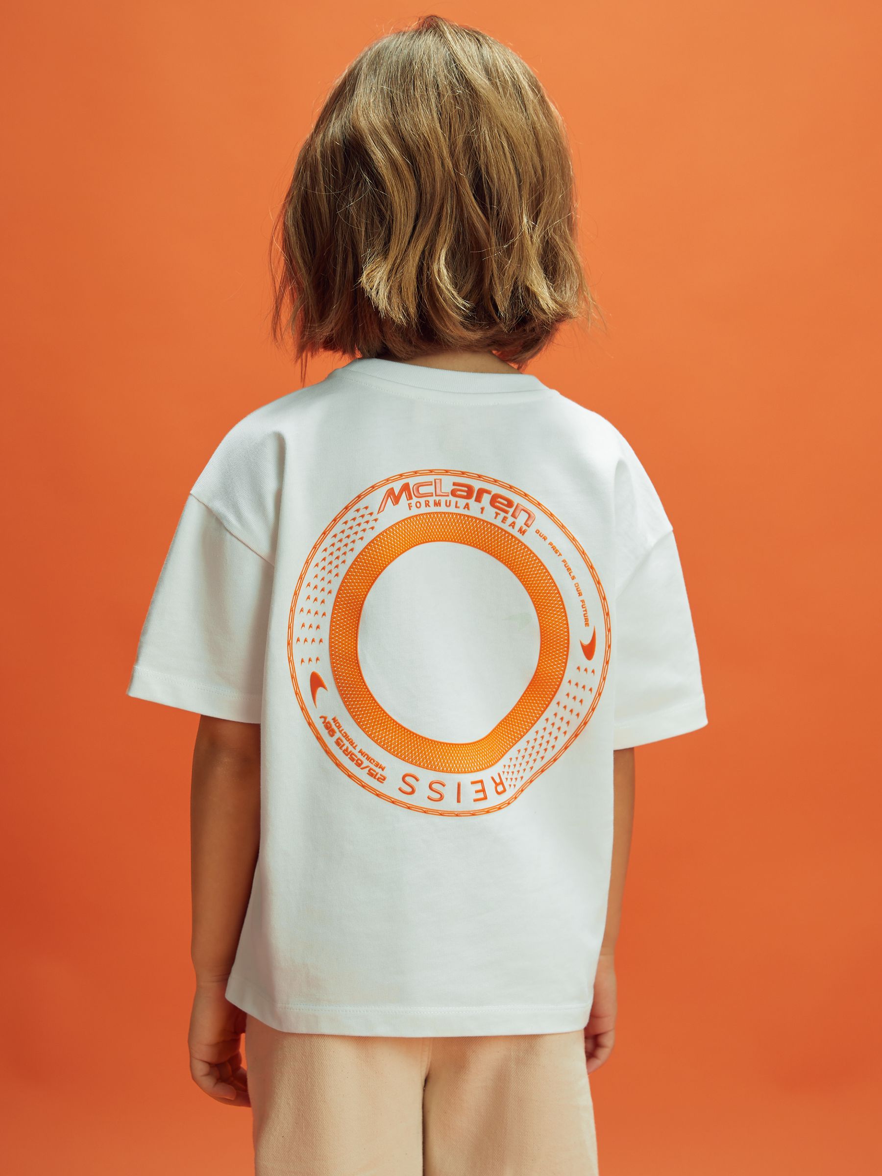 9-13 yrs McLaren F1 Oversized Cotton Crew Neck T-Shirt in White - Image 1 of 9