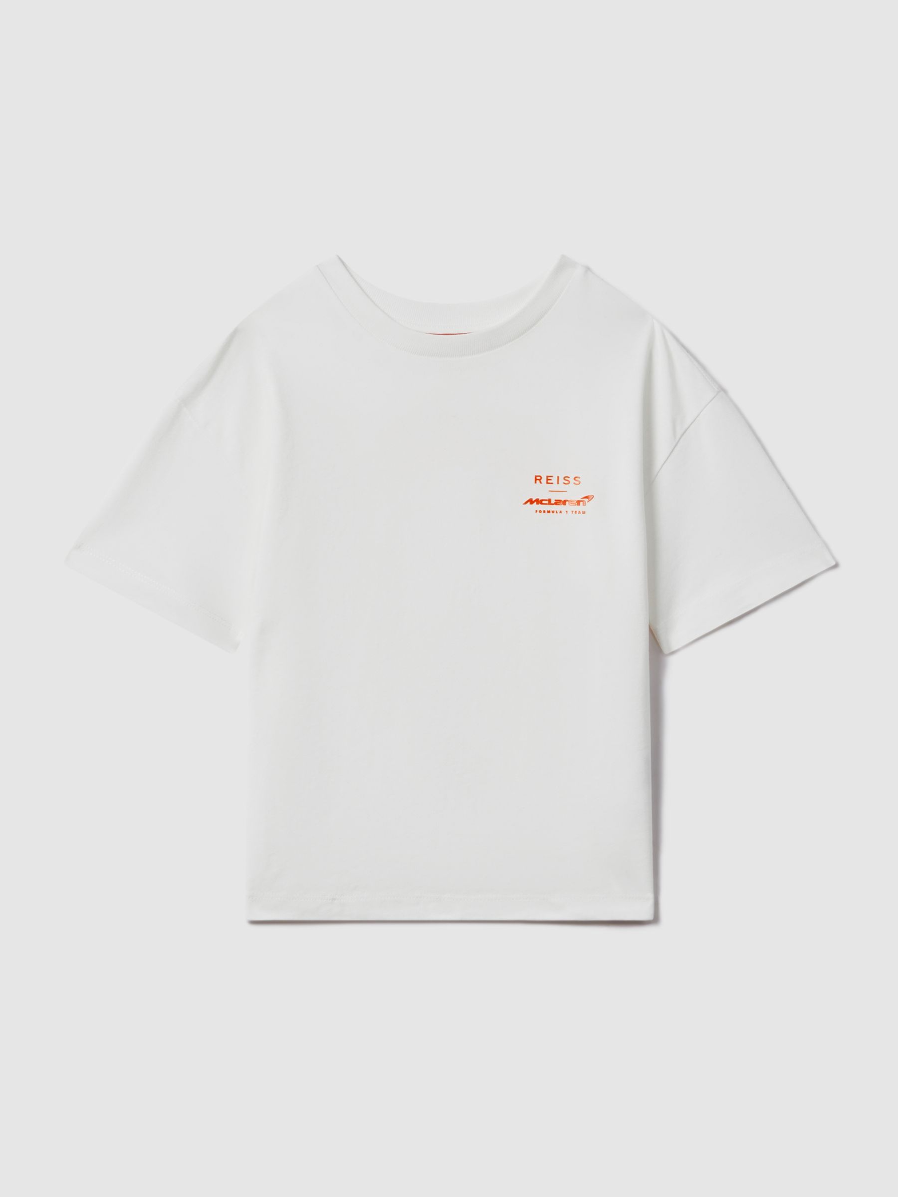 9-13 yrs McLaren F1 Oversized Cotton Crew Neck T-Shirt in White - Image 2 of 9