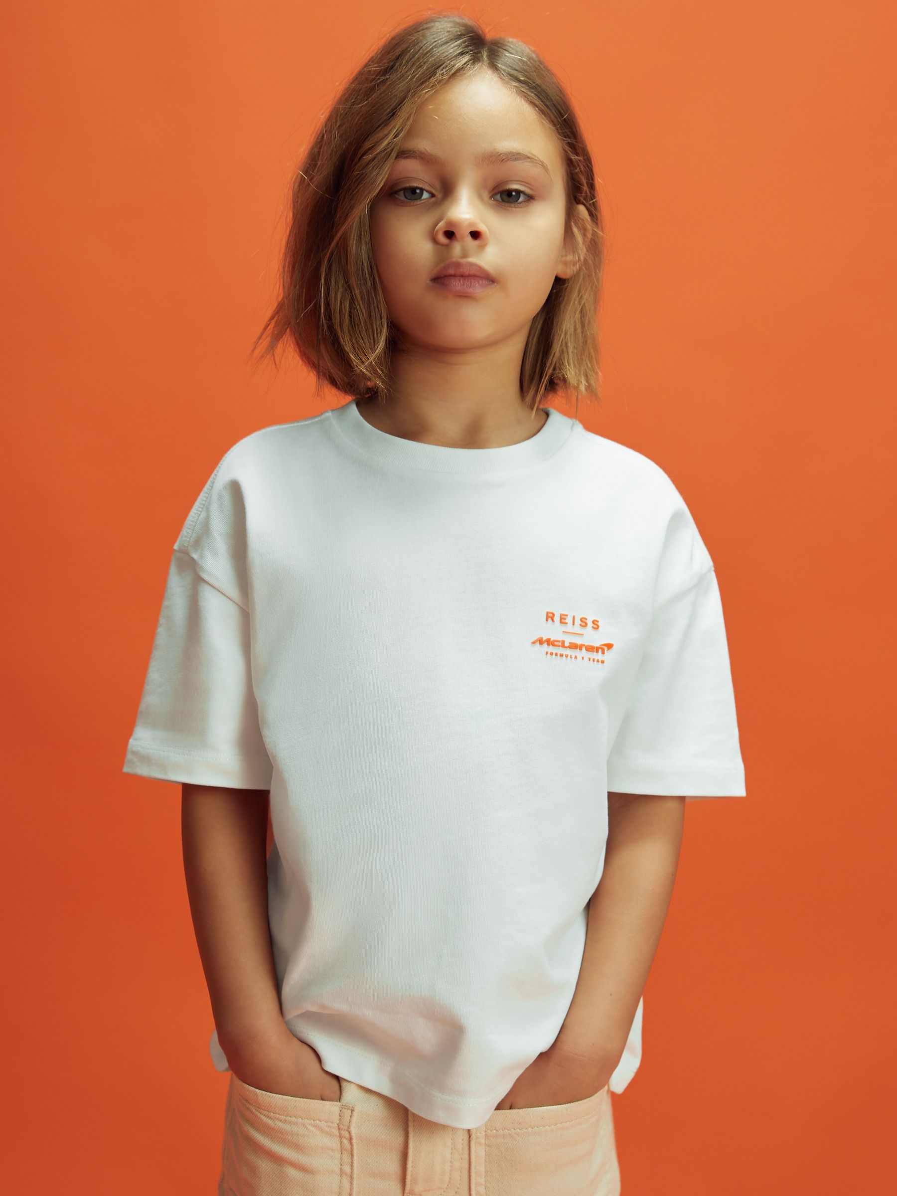 9-13 yrs McLaren F1 Oversized Cotton Crew Neck T-Shirt in White - Image 3 of 9