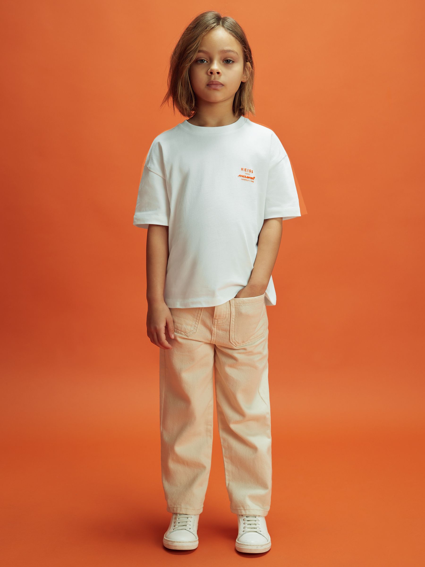 9-13 yrs McLaren F1 Oversized Cotton Crew Neck T-Shirt in White - Image 4 of 9