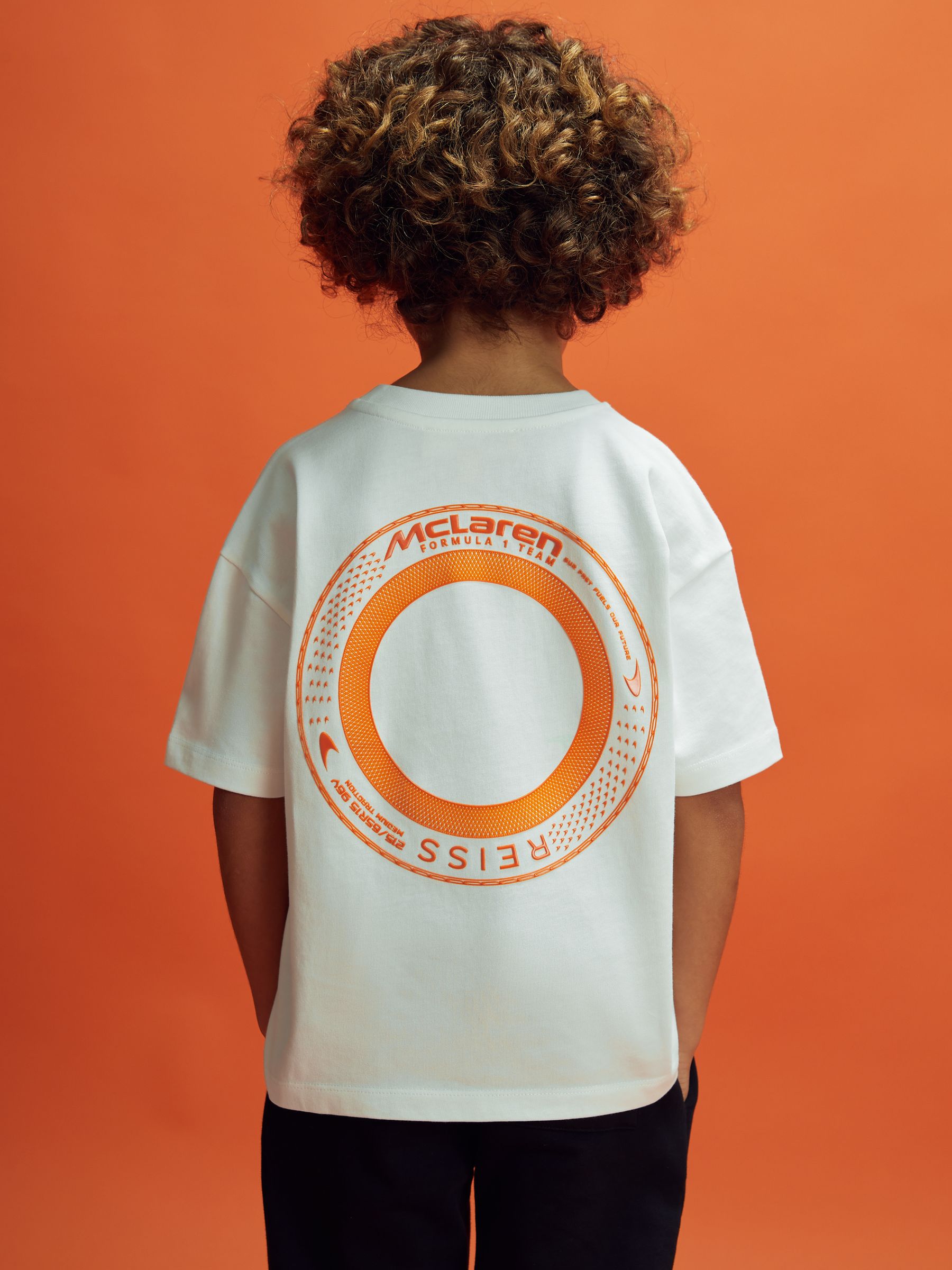 9-13 yrs McLaren F1 Oversized Cotton Crew Neck T-Shirt in White - Image 8 of 9