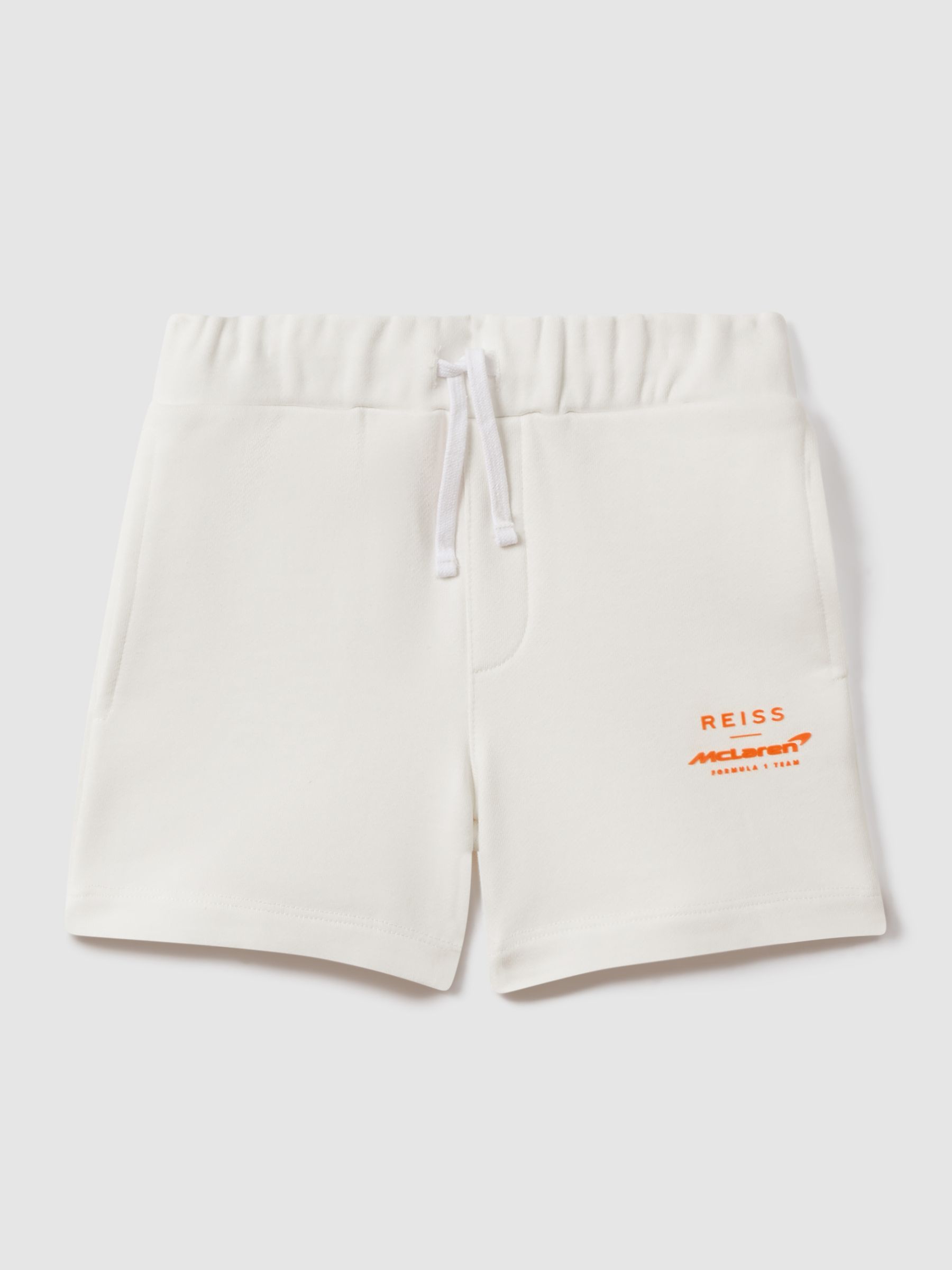 9-13 yrs McLaren F1 Cotton Drawstring Shorts in White - Image 2 of 7 9-13 yrs McLaren F1 Cotton Drawstring Shorts in White - Image 2 of 7
