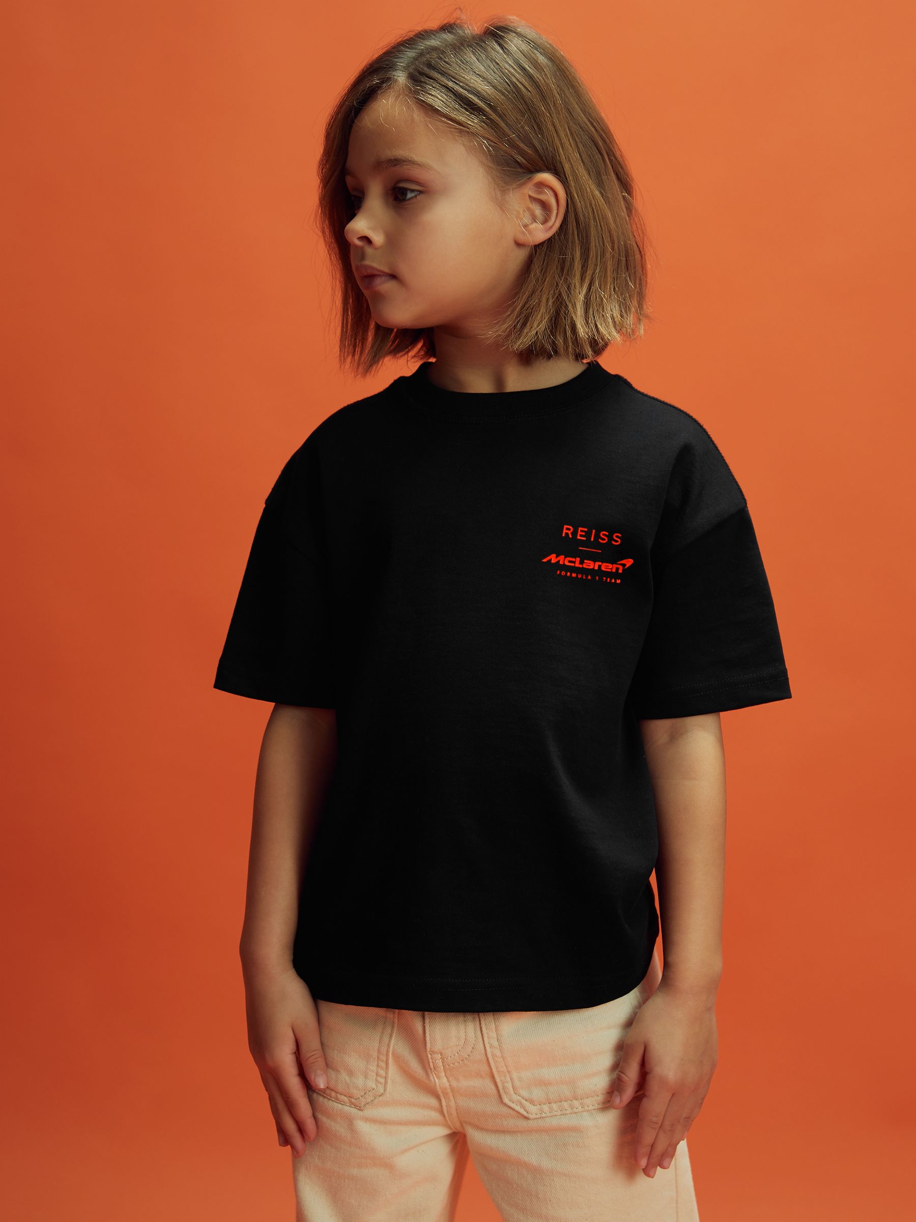 9-13 yrs McLaren F1 Oversized Cotton Crew Neck T-Shirt in Black - Image 1 of 10