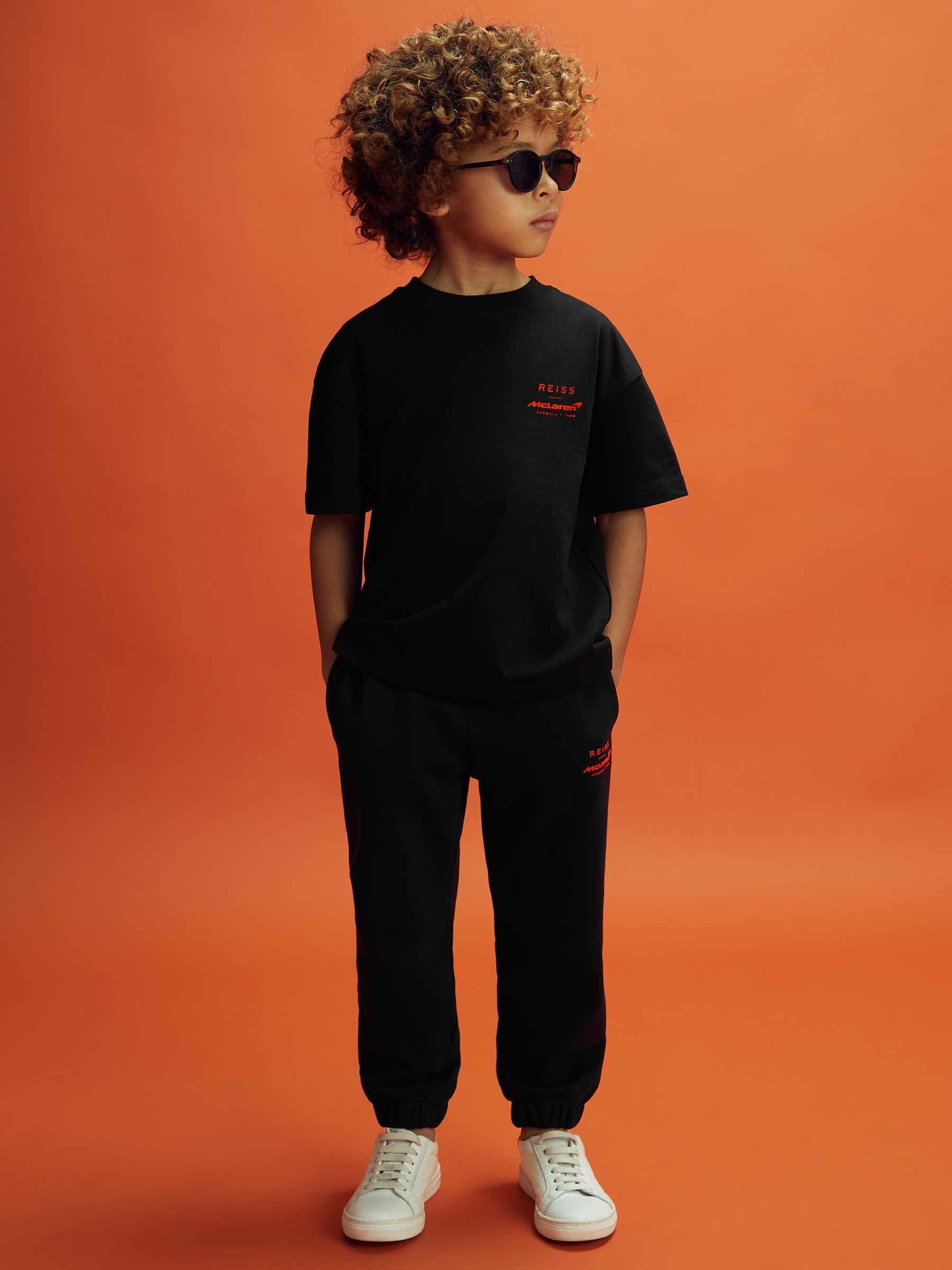 9-13 yrs McLaren F1 Oversized Cotton Crew Neck T-Shirt in Black - Image 9 of 10