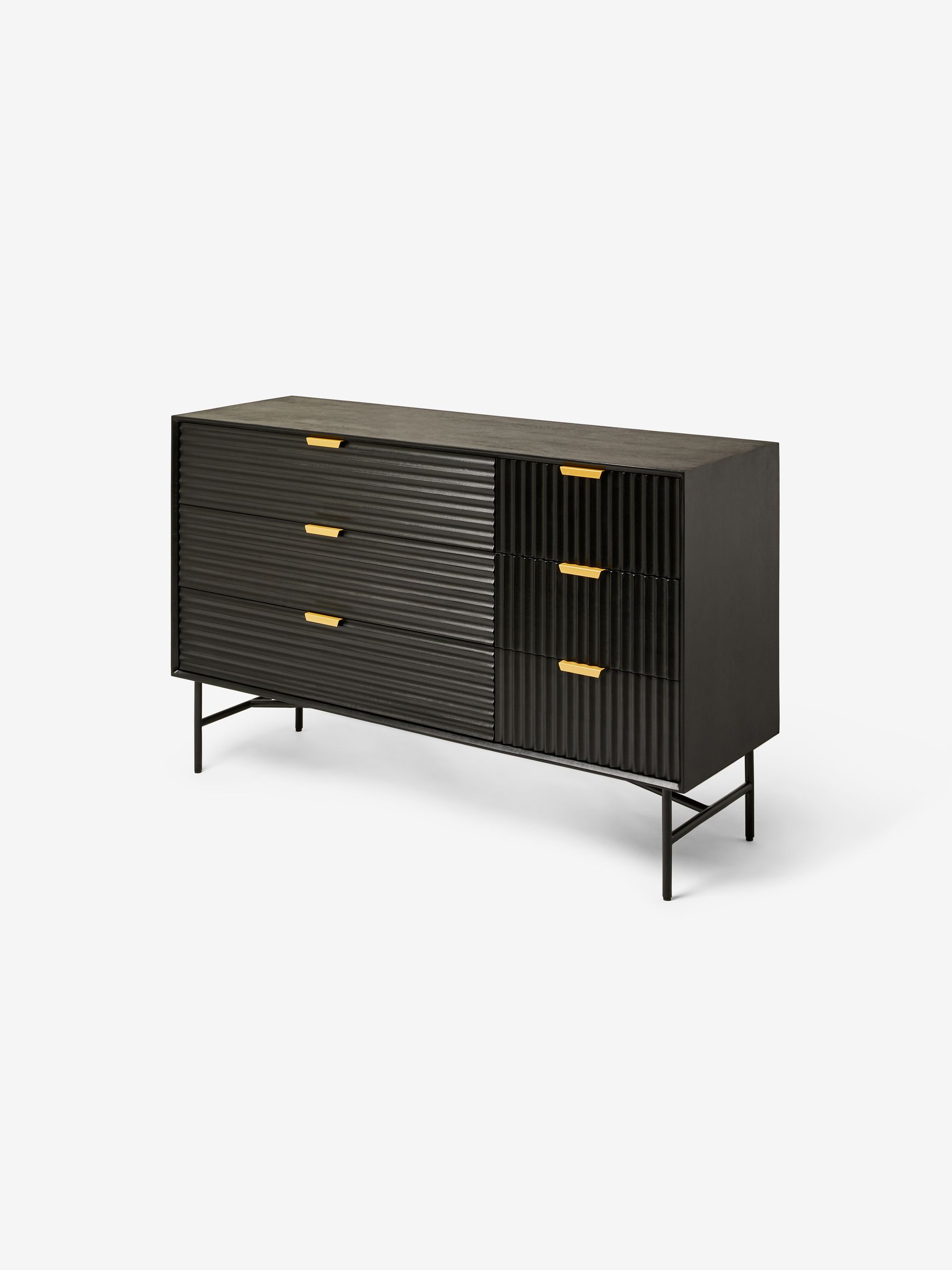 Haines Mango Wood Chest of Drawers in Black - Image 4 of 4