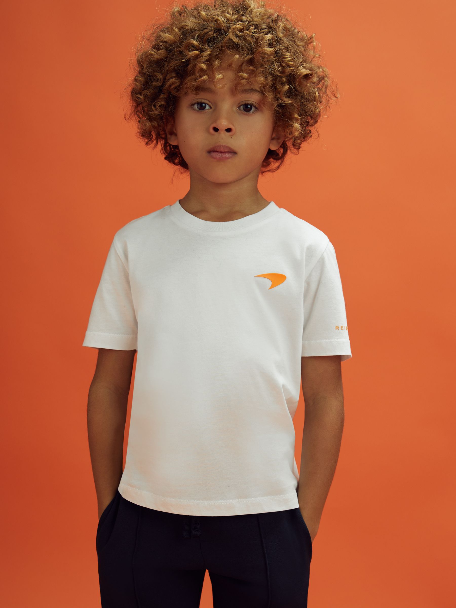 9-13 yrs Mercerised Crew Neck T-Shirt in White - Image 1 of 9