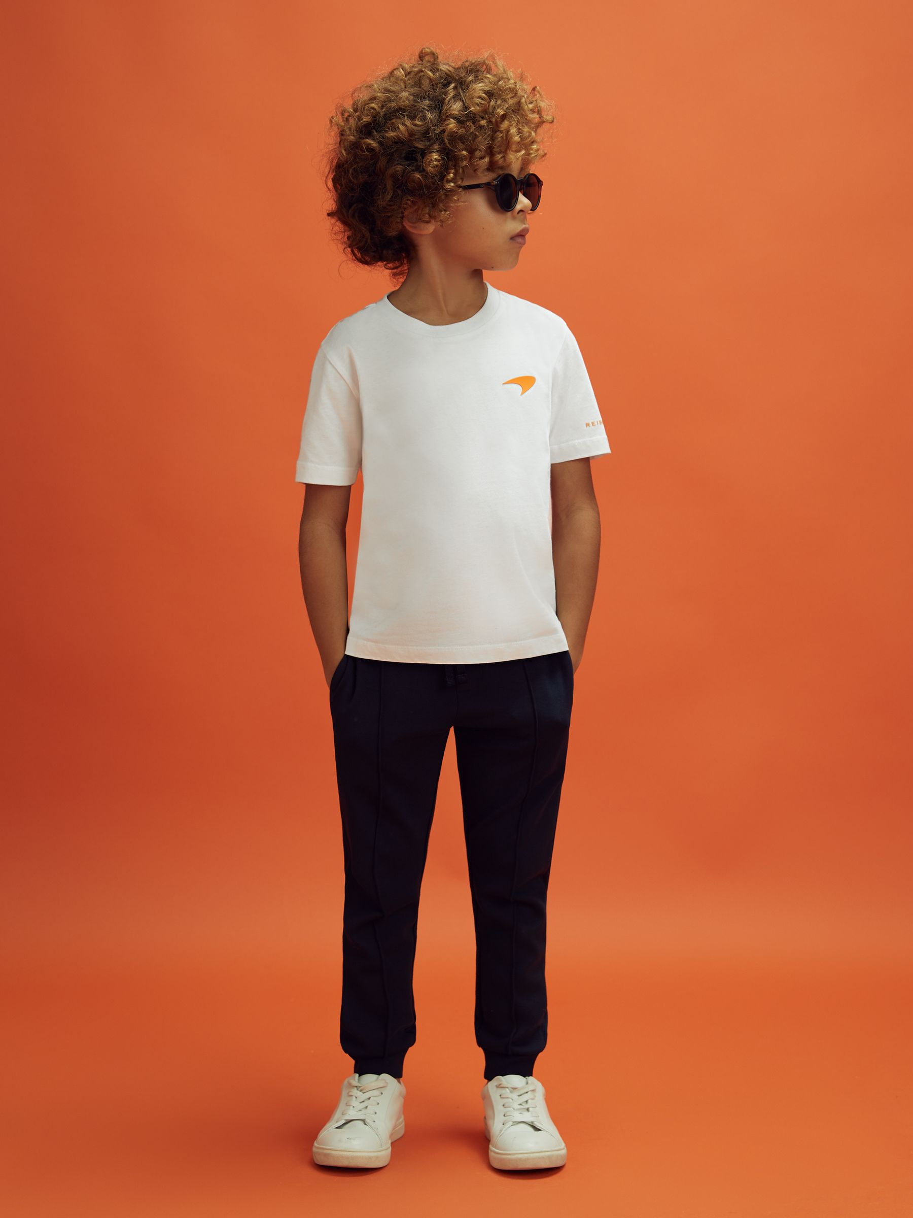 9-13 yrs Mercerised Crew Neck T-Shirt in White - Image 3 of 9