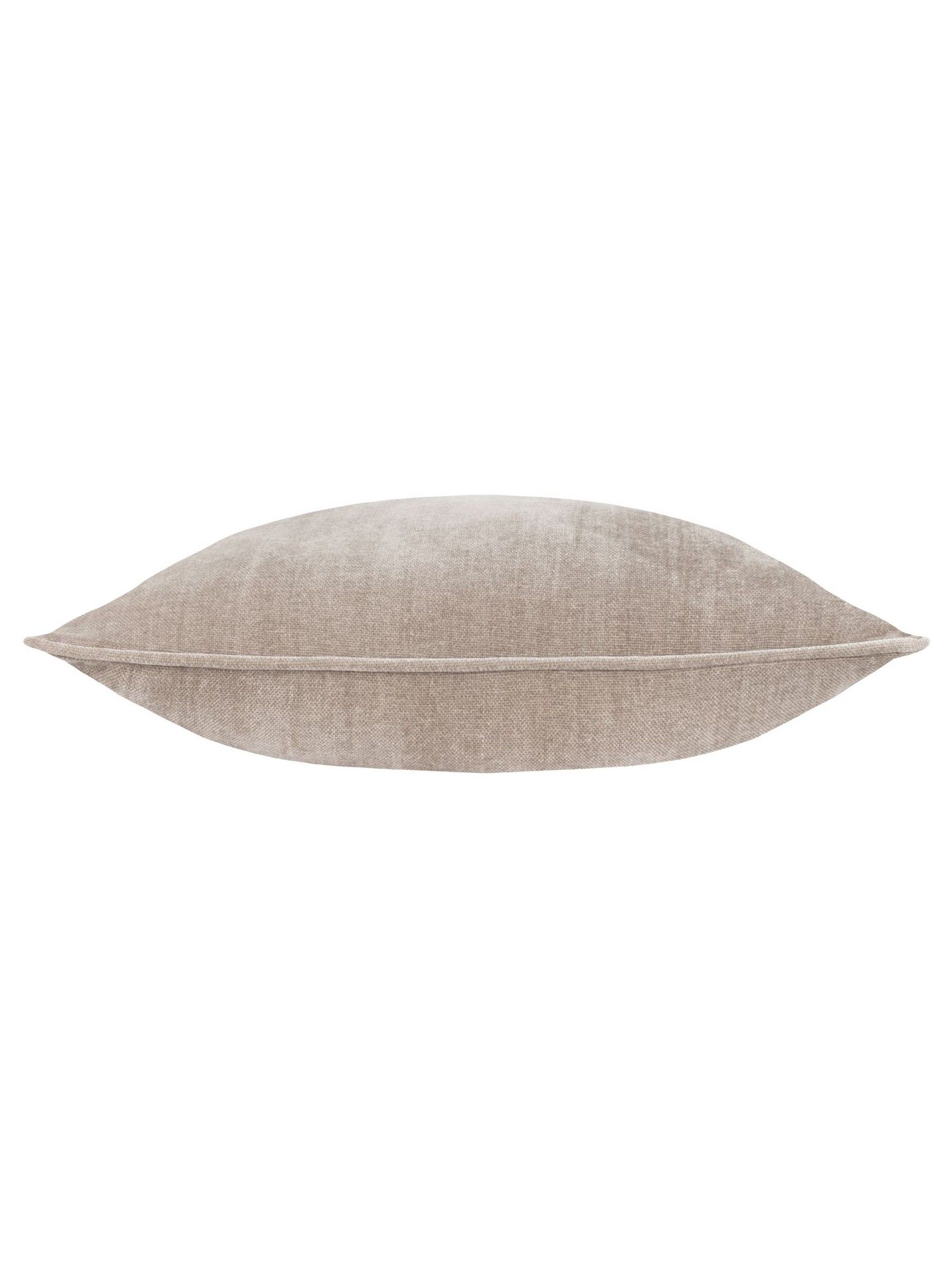 Yard Grey/Beige 50 x 50cm Heavy Chenille Velvet Piped Feather Filled Cushion - Image 4 of 4