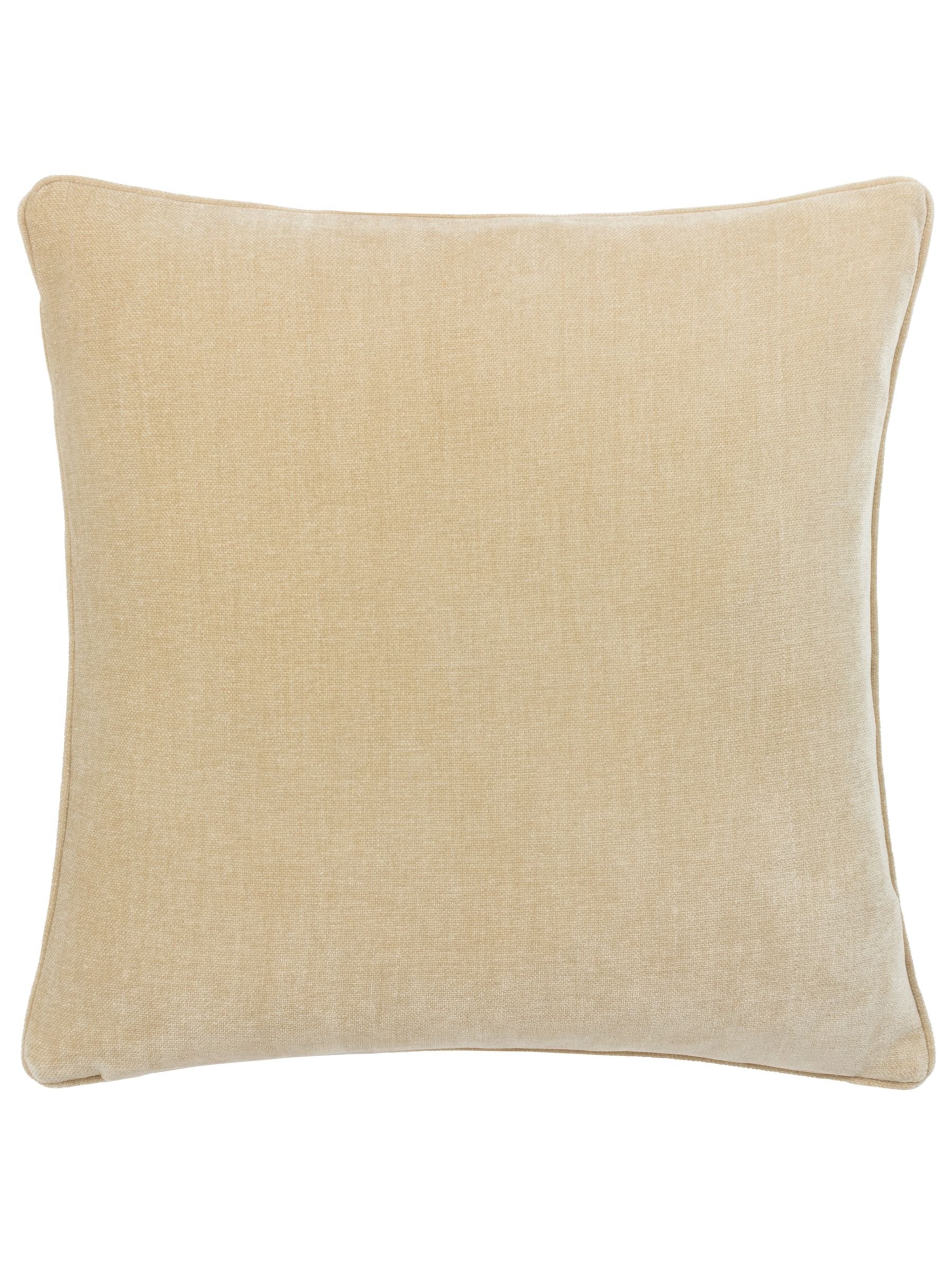 Yard Natural Beige 50 x 50cm Heavy Chenille Velvet Piped Feather Filled Cushion - Image 2 of 4
