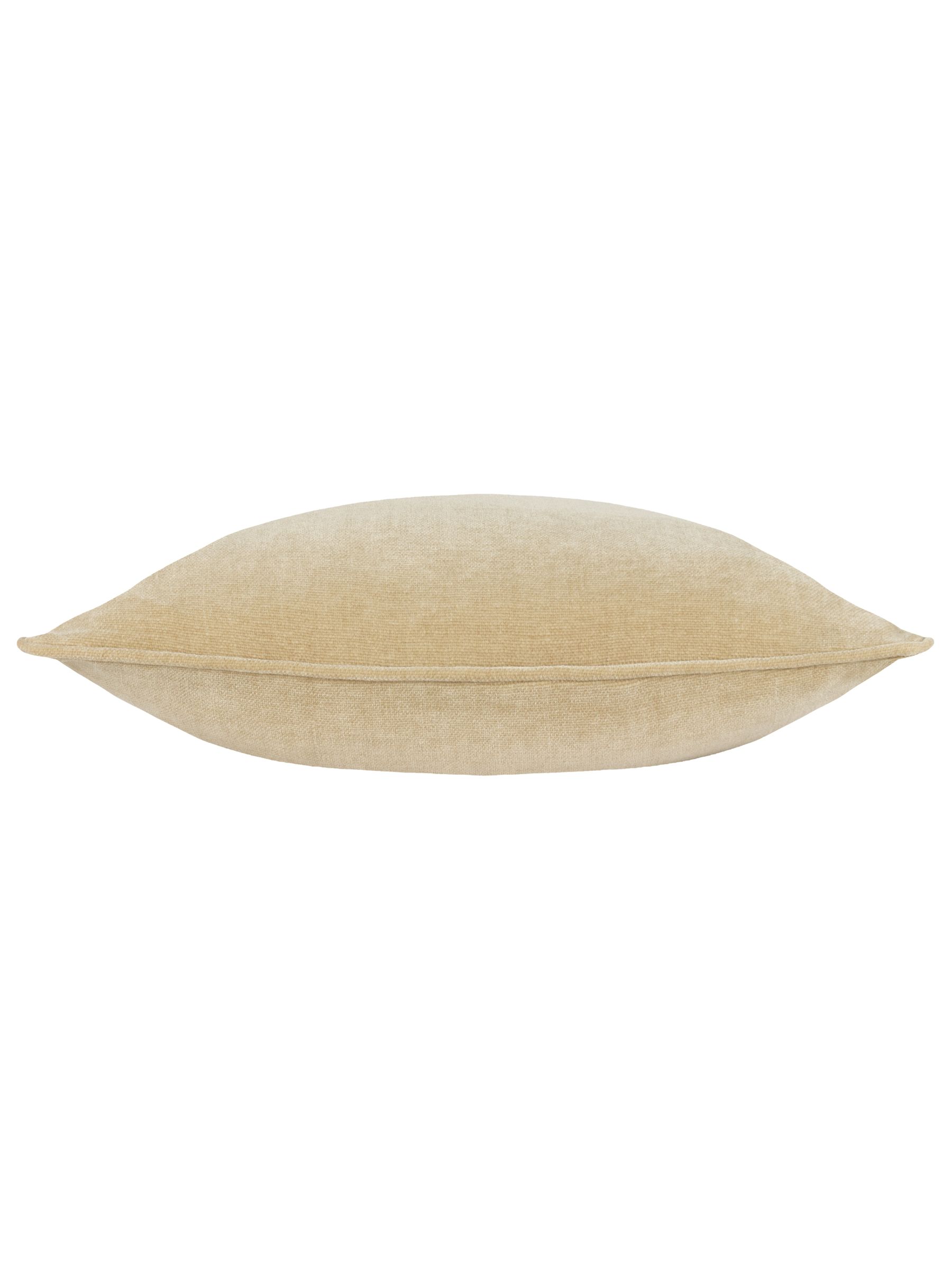 Yard Natural Beige 50 x 50cm Heavy Chenille Velvet Piped Feather Filled Cushion - Image 3 of 4