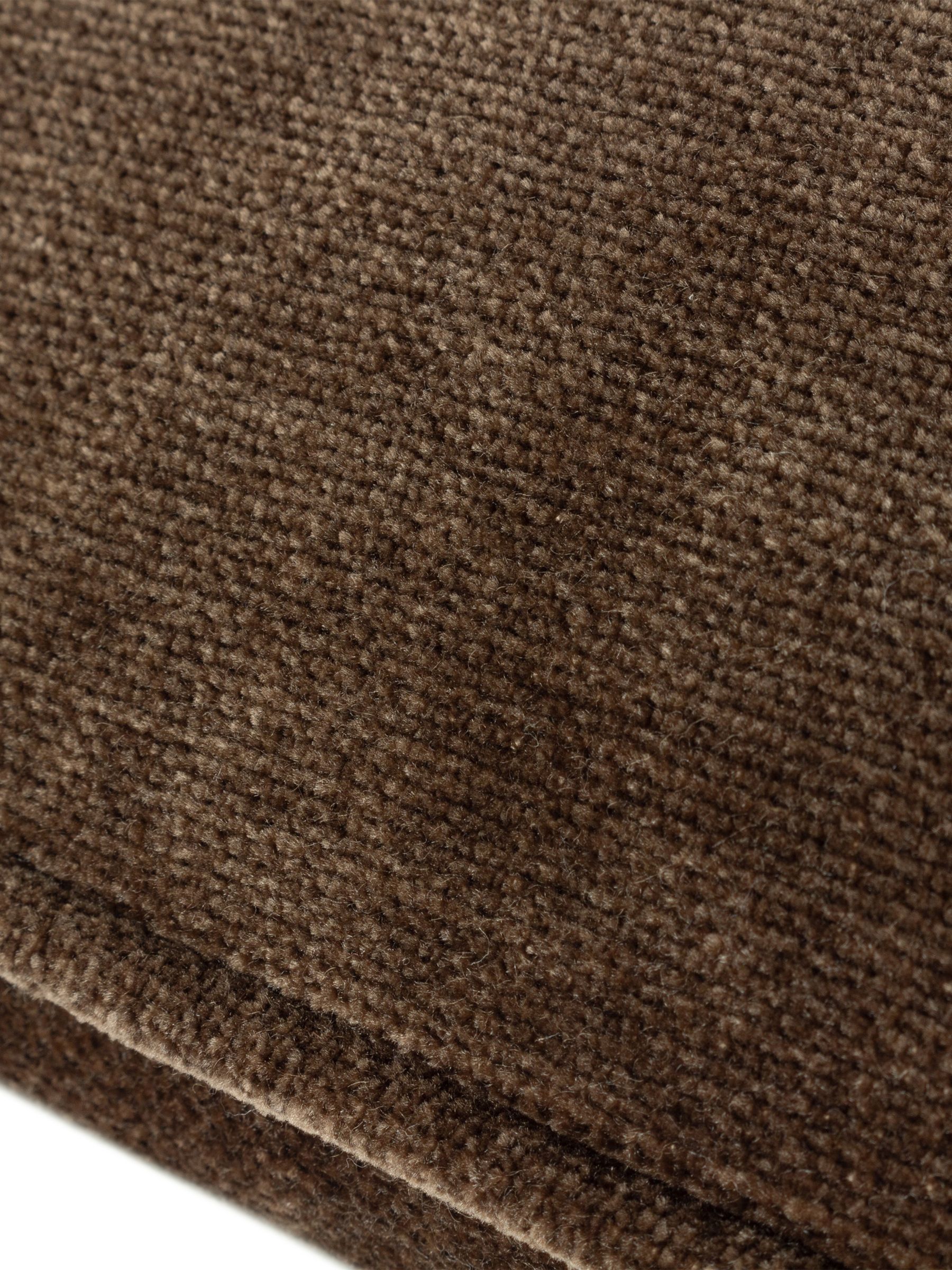 Yard Chocolate Brown 50 x 50cm Heavy Chenille Velvet Piped Cushion - Image 4 of 4