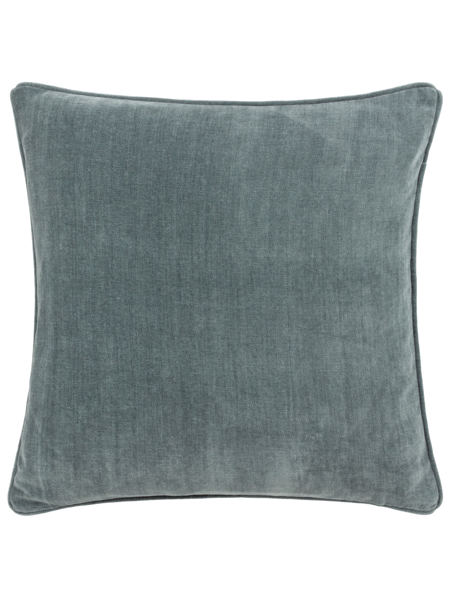 Yard Marine Blue 50 x 50cm Heavy Chenille Velvet Piped Feather Filled Cushion - Image 2 of 4