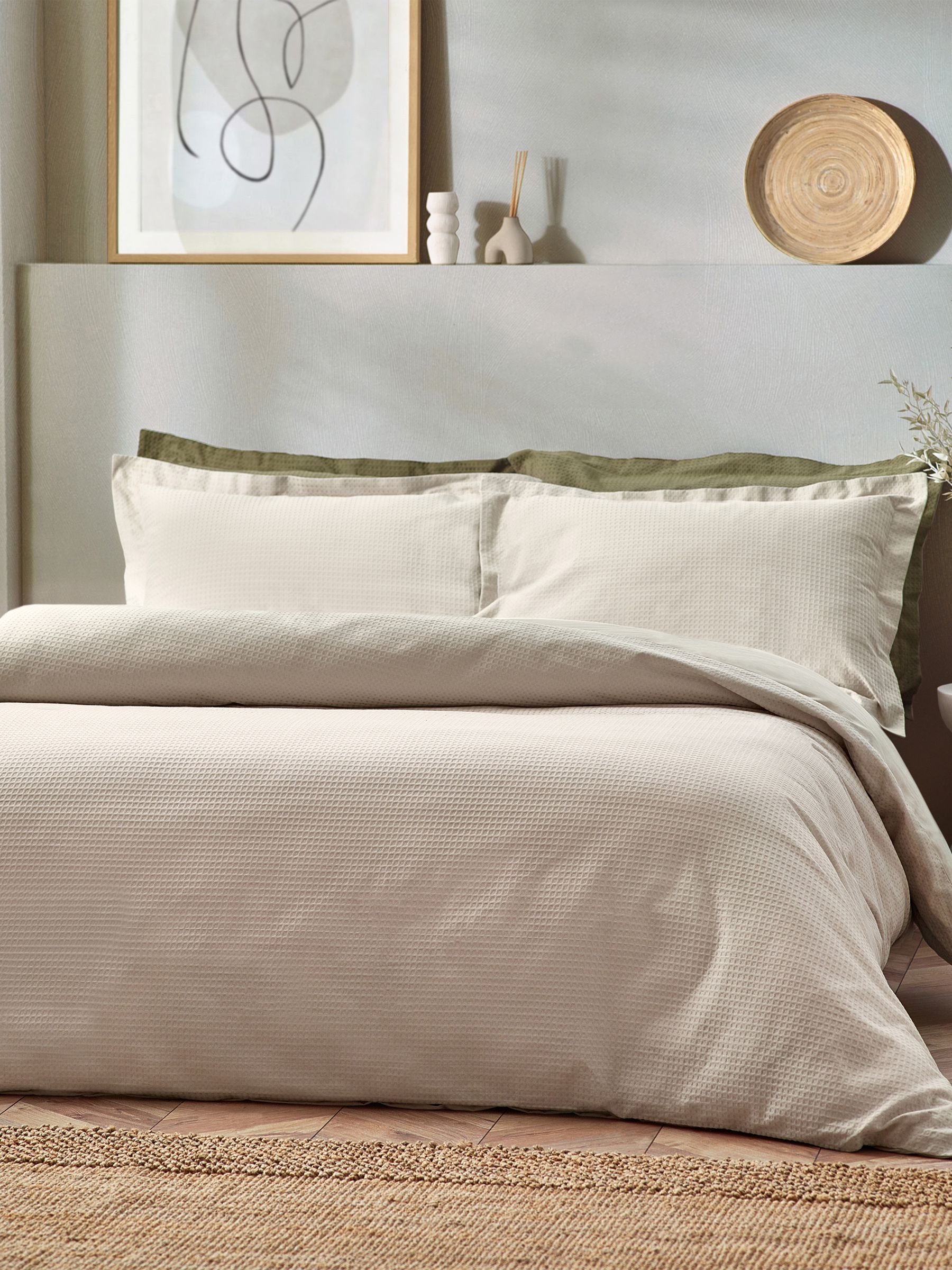 Yard Linen Waffle Textured 100% Cotton Duvet Cover Set - Image 2 of 3