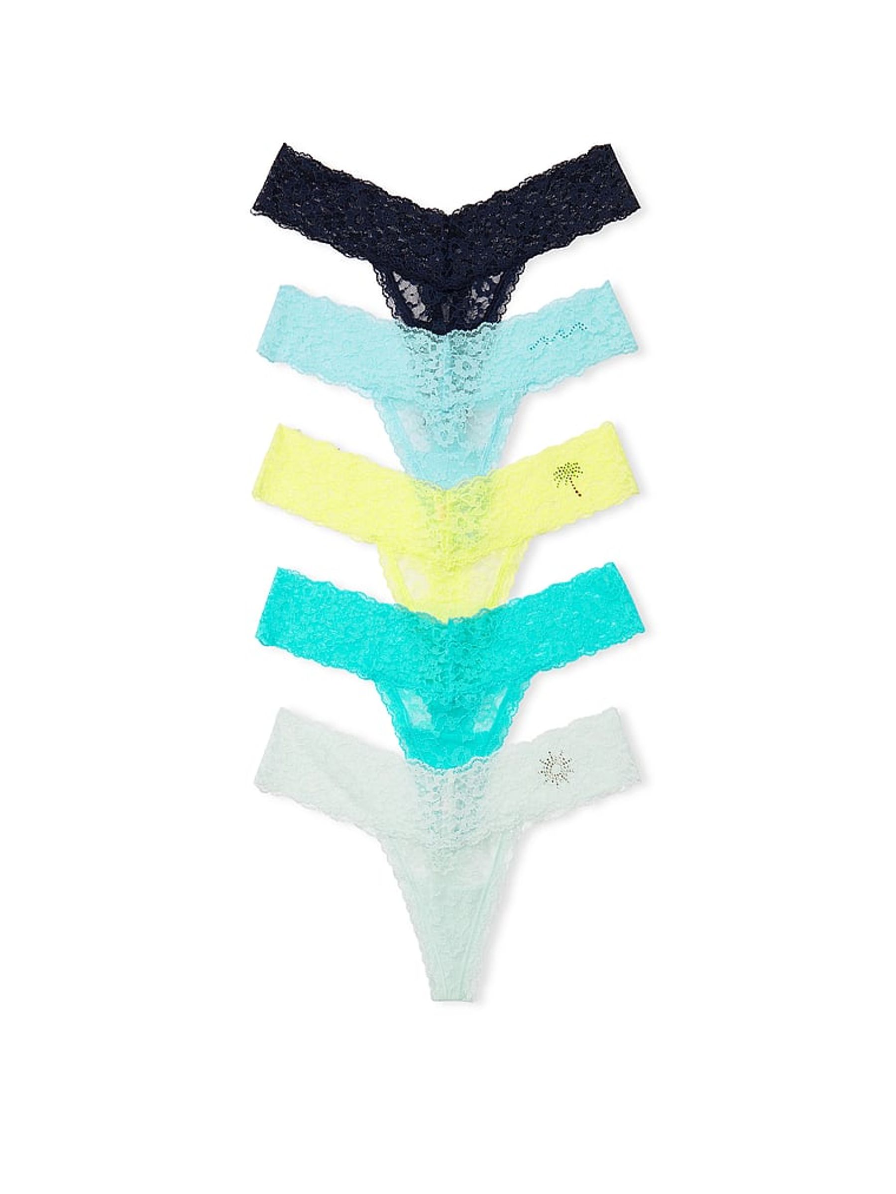 Blue/Yellow/Black Thong 5 Pack Knickers - Image 1 of 1