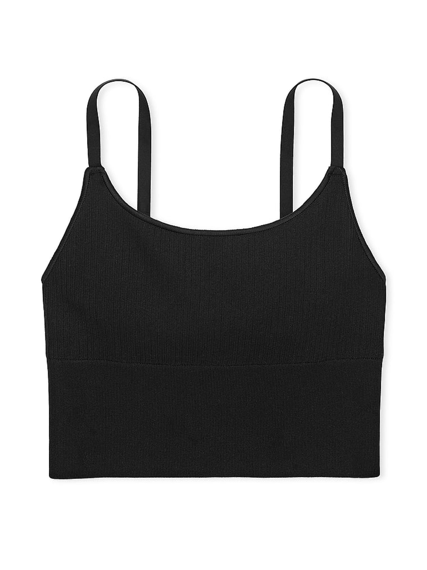 Pure Black Longline Seamless Low Impact Sports Bra - Image 4 of 4