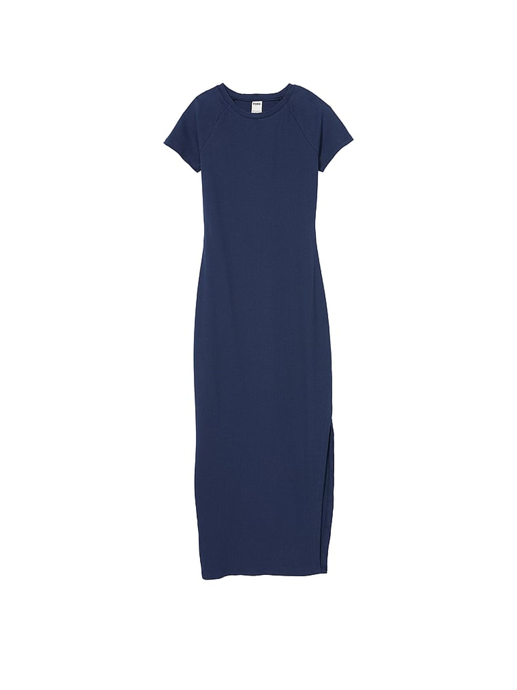 Midnight Navy Blue Short Sleeve Midi Dress - Image 3 of 3