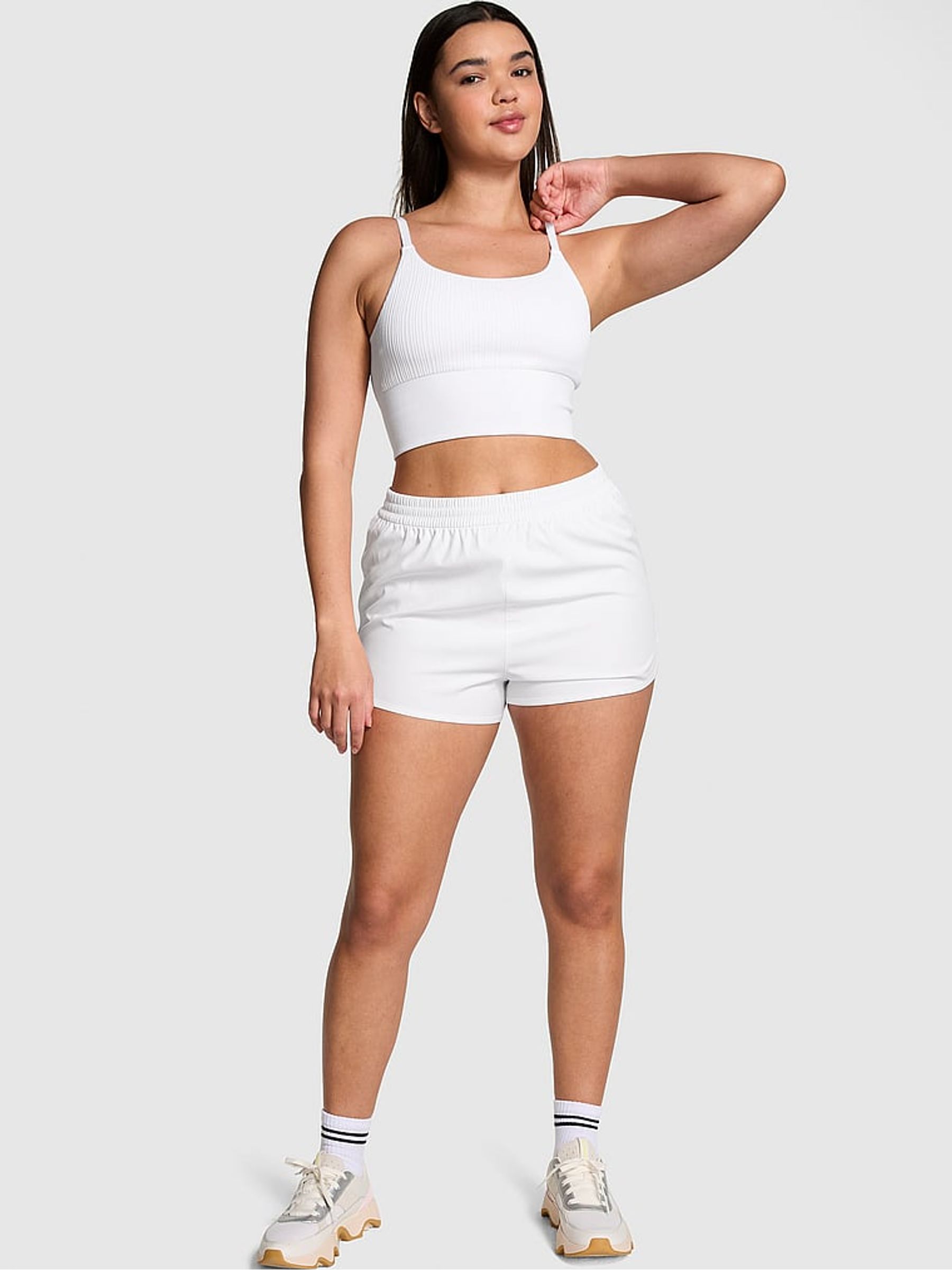 Optic White Longline Seamless Low Impact Sports Bra - Image 3 of 4