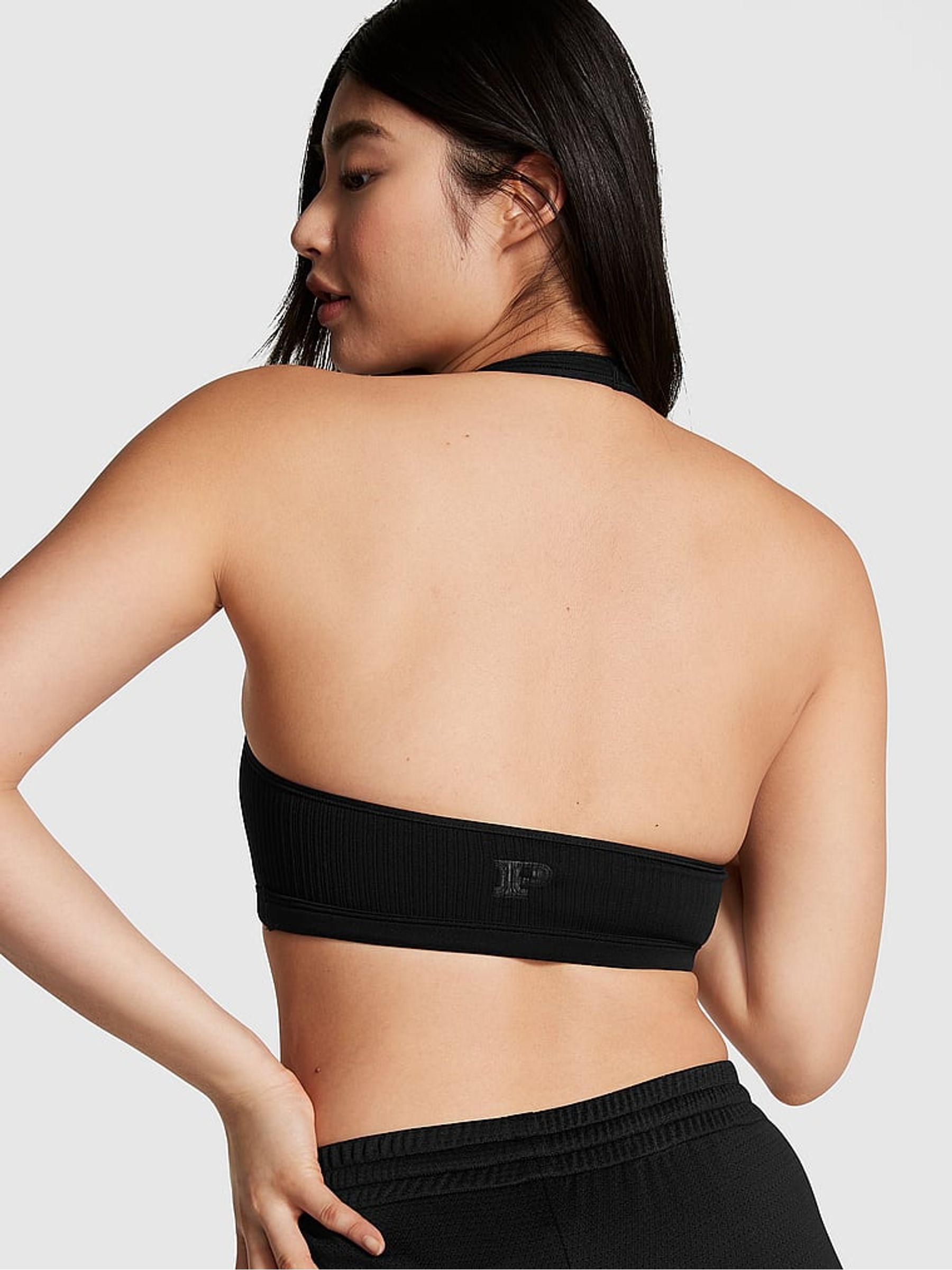 Pure Black Seamless Low Impact Sports Bra - Image 2 of 3