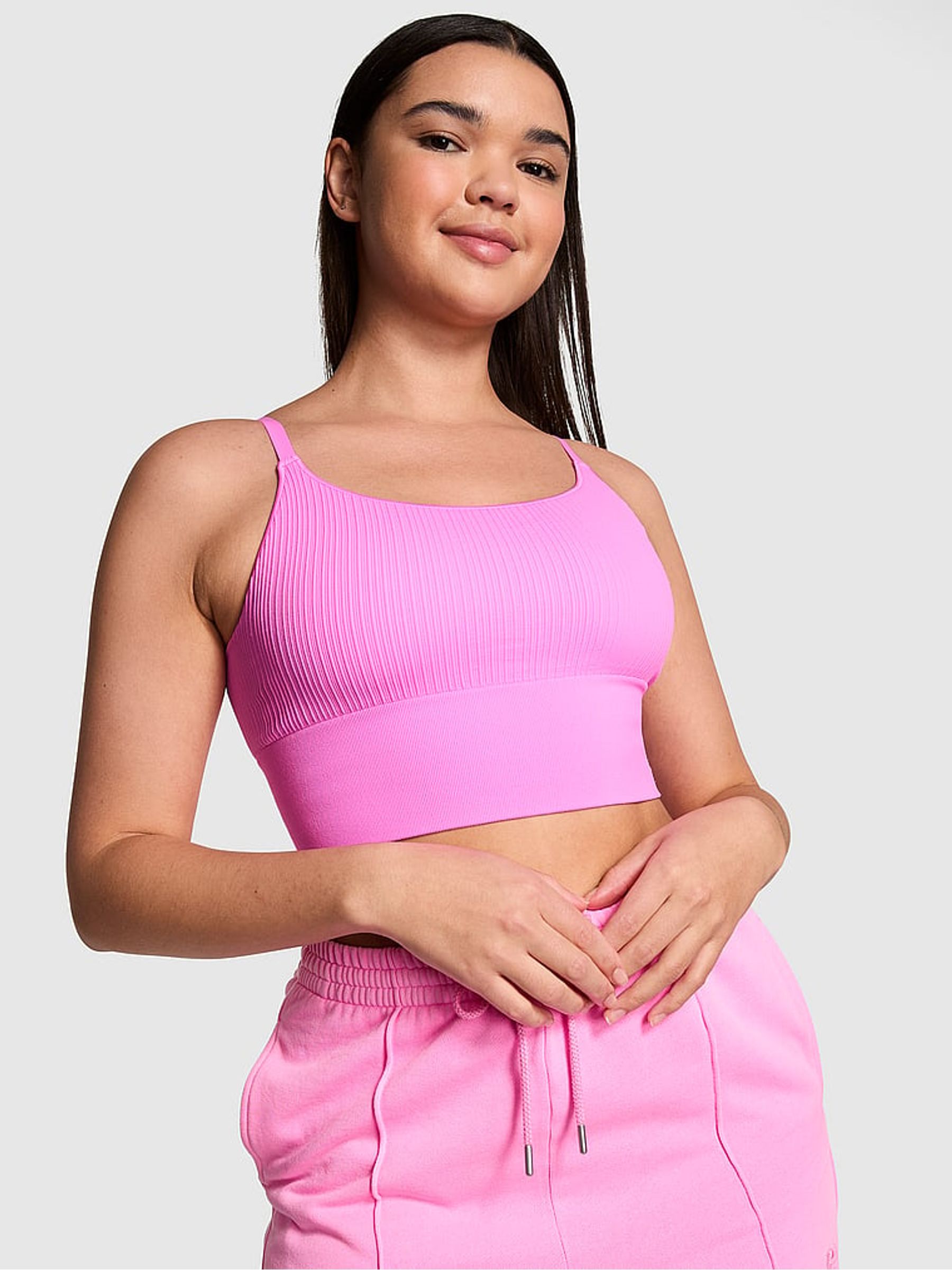 Lola Pink Longline Seamless Low Impact Sports Bra - Image 1 of 3