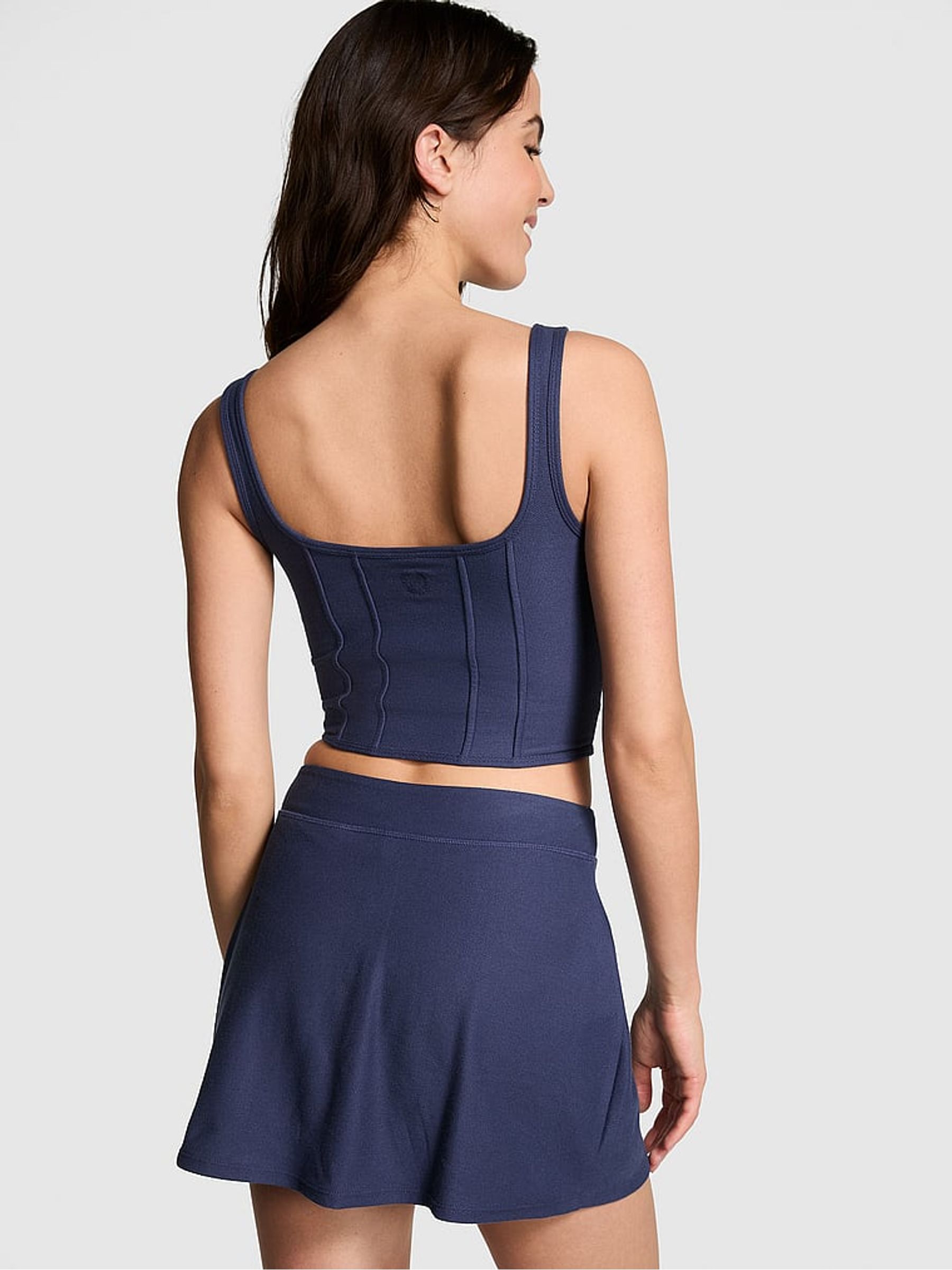 Midnight Navy Blue Pique Cinched Top - Image 2 of 3