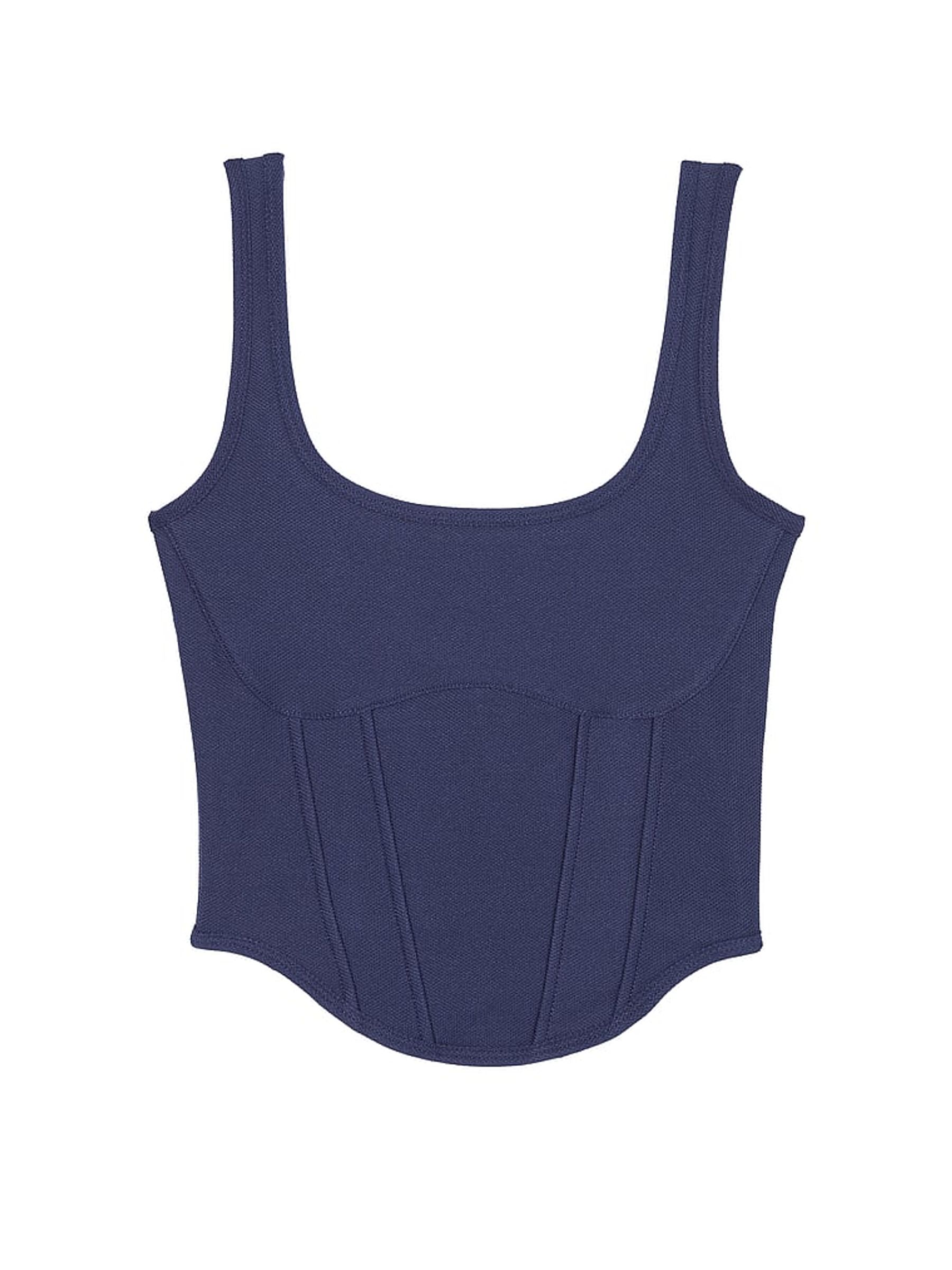 Midnight Navy Blue Pique Cinched Top - Image 3 of 3