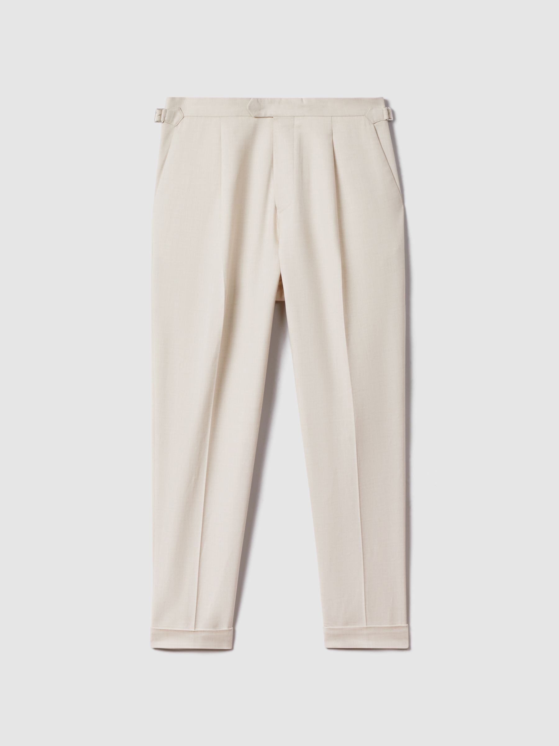 Reiss Slim Fit Adjuster Tapered Trousers with Turn-Ups in Reiss Slim Fit Adjuster Tapered Trousers with Turn-Ups in