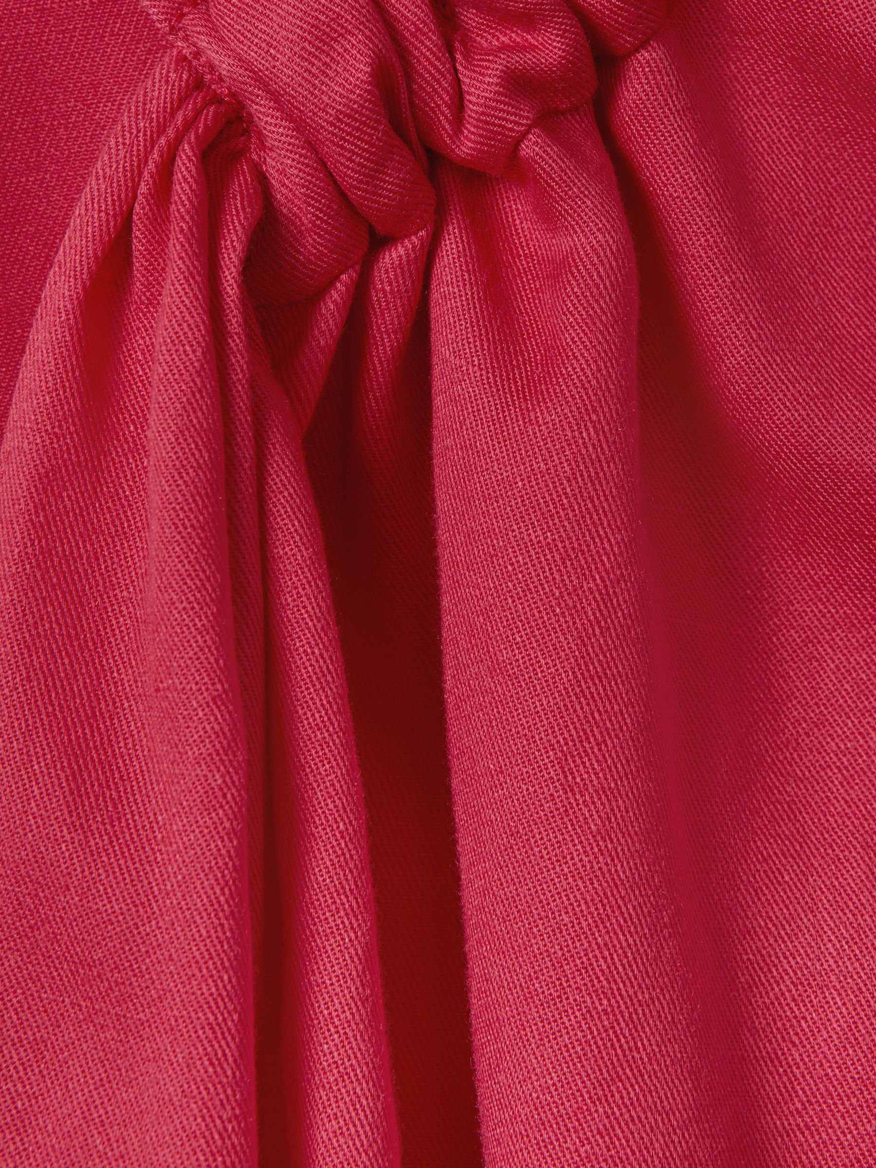 Linen Blend Drape Maxi Dress in Coral - Image 8 of 8