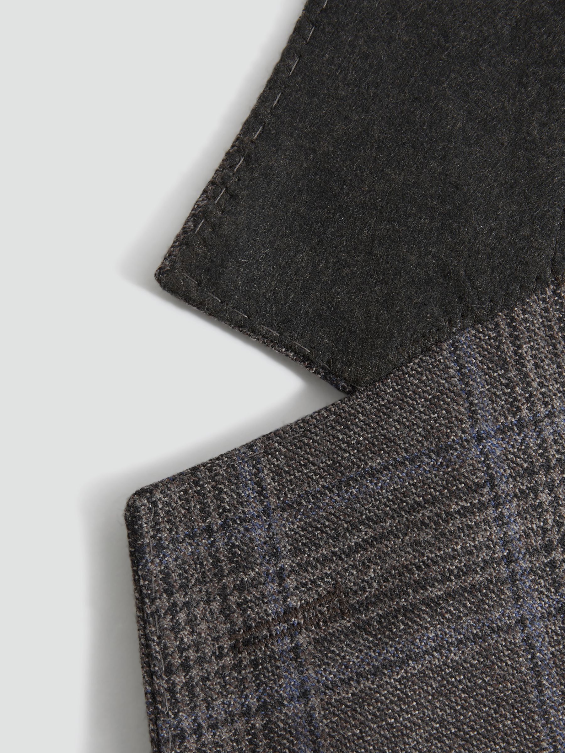 Slim Fit Wool Single Breasted Check Blazer in Brown Multi - Image 7 of 7